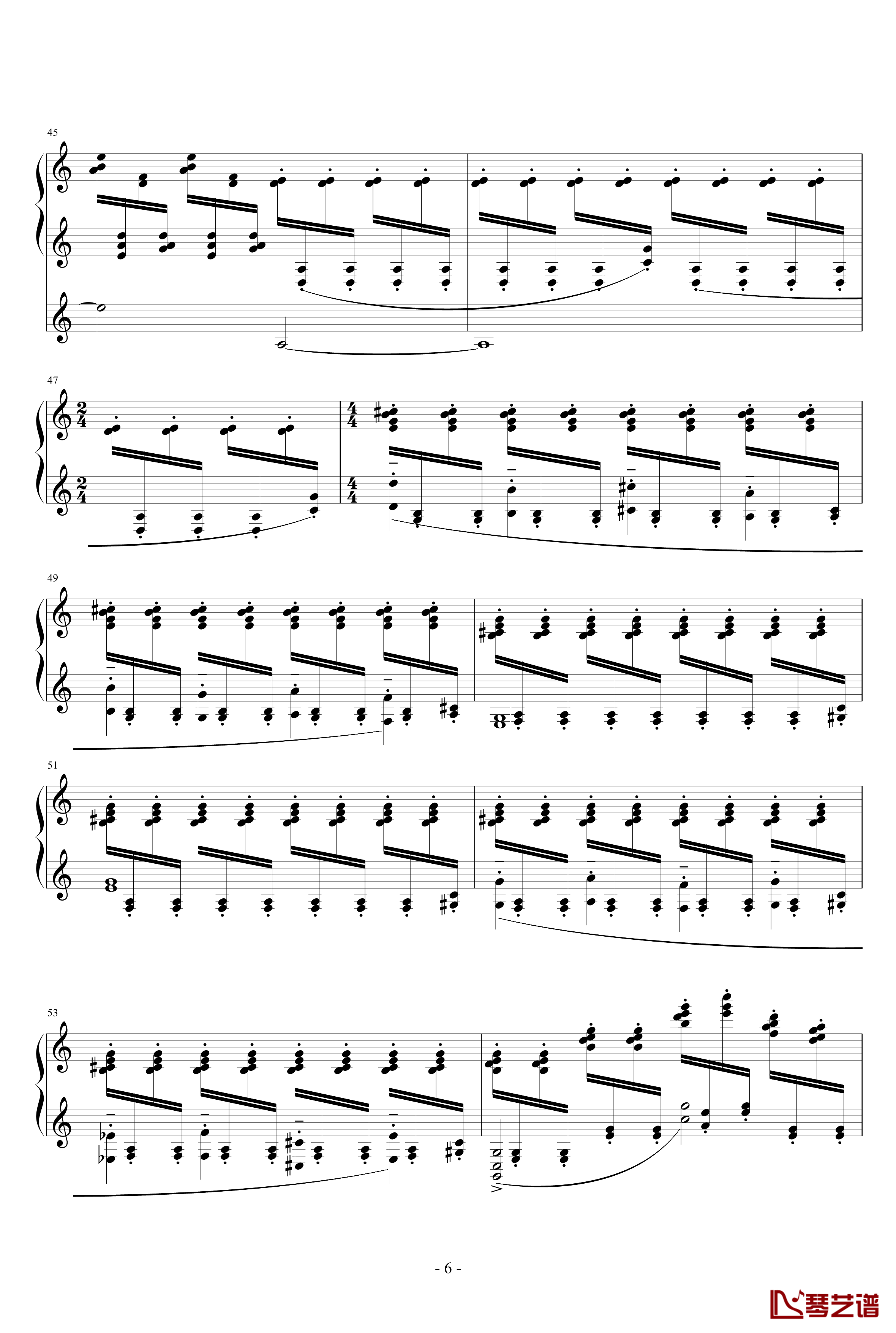 冥想集钢琴谱-无穷动-升c小调6