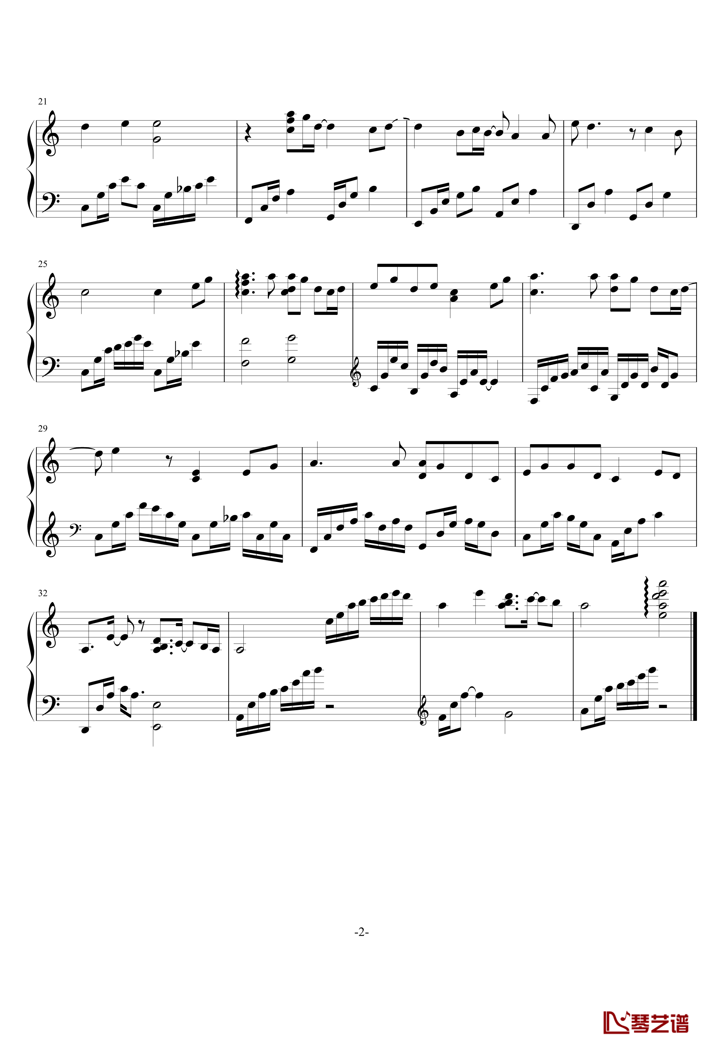 三寸天堂钢琴谱-《步步惊心》插曲-步步惊心2