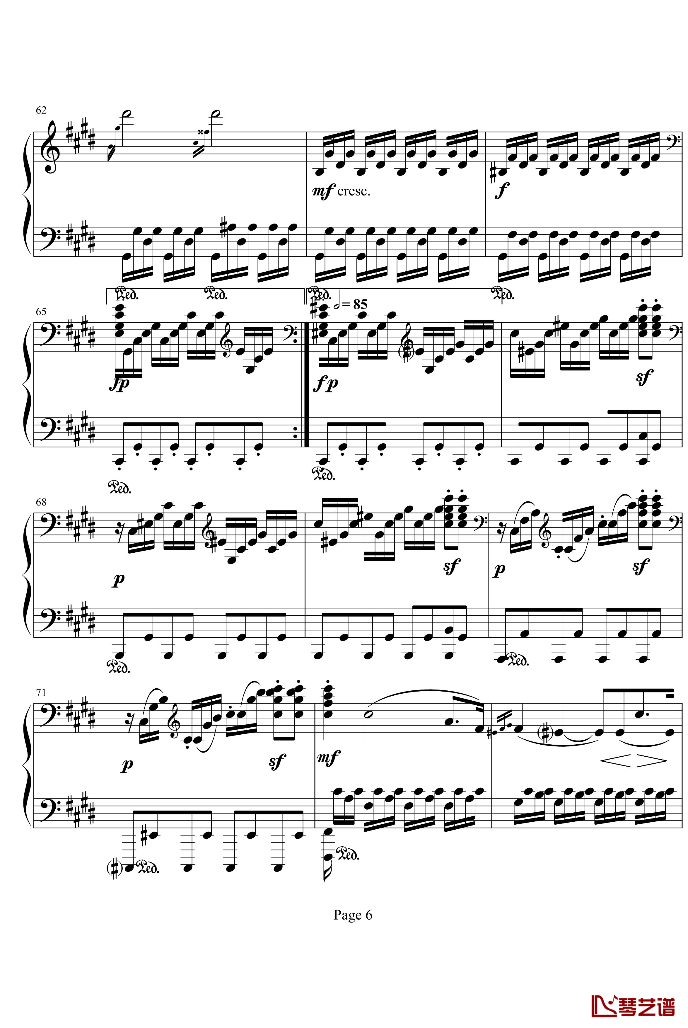 月光奏鸣曲第三乐章钢琴谱-贝多芬-beethoven6