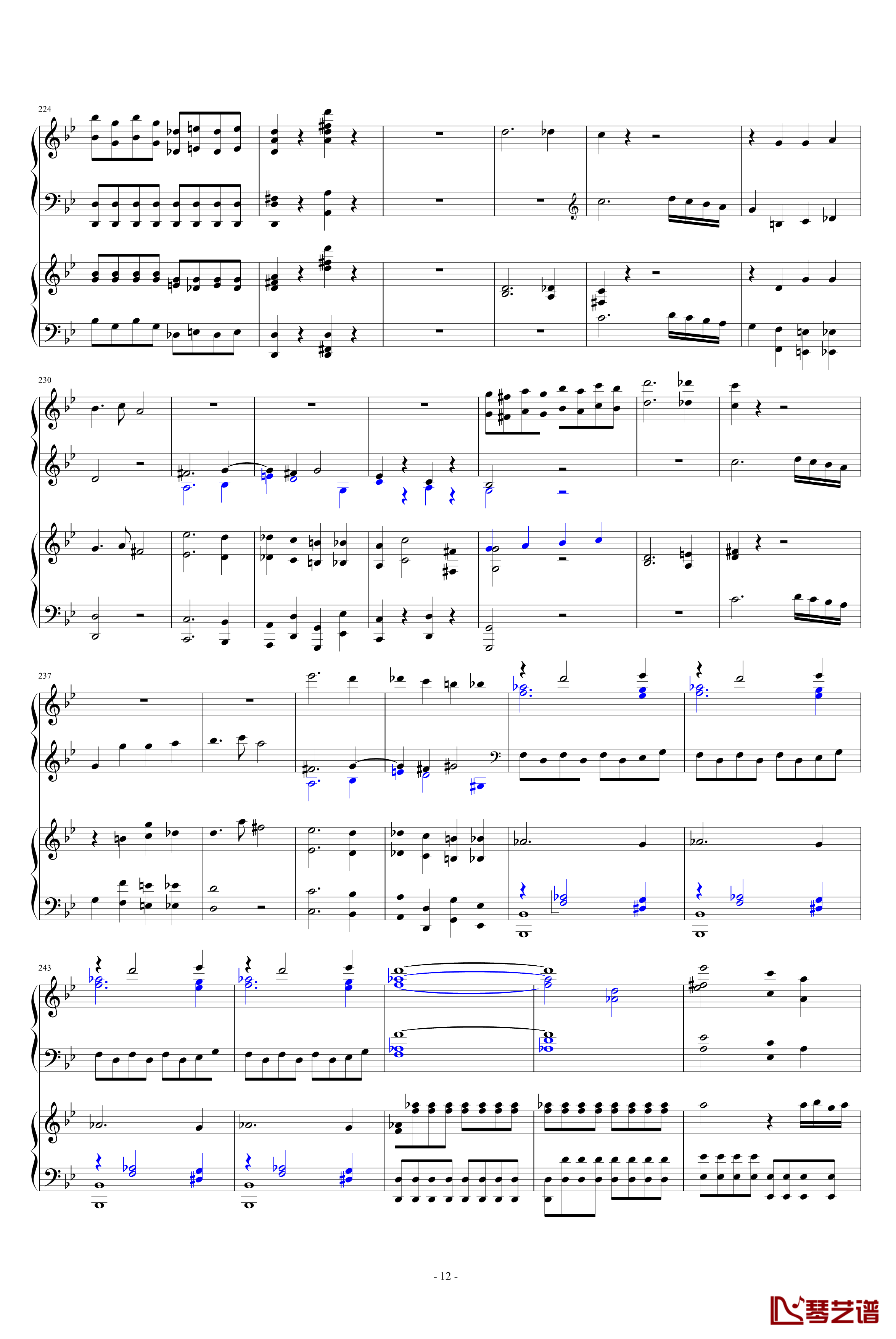 第四十号交响曲第一乐章钢琴谱-双钢琴-莫扎特12