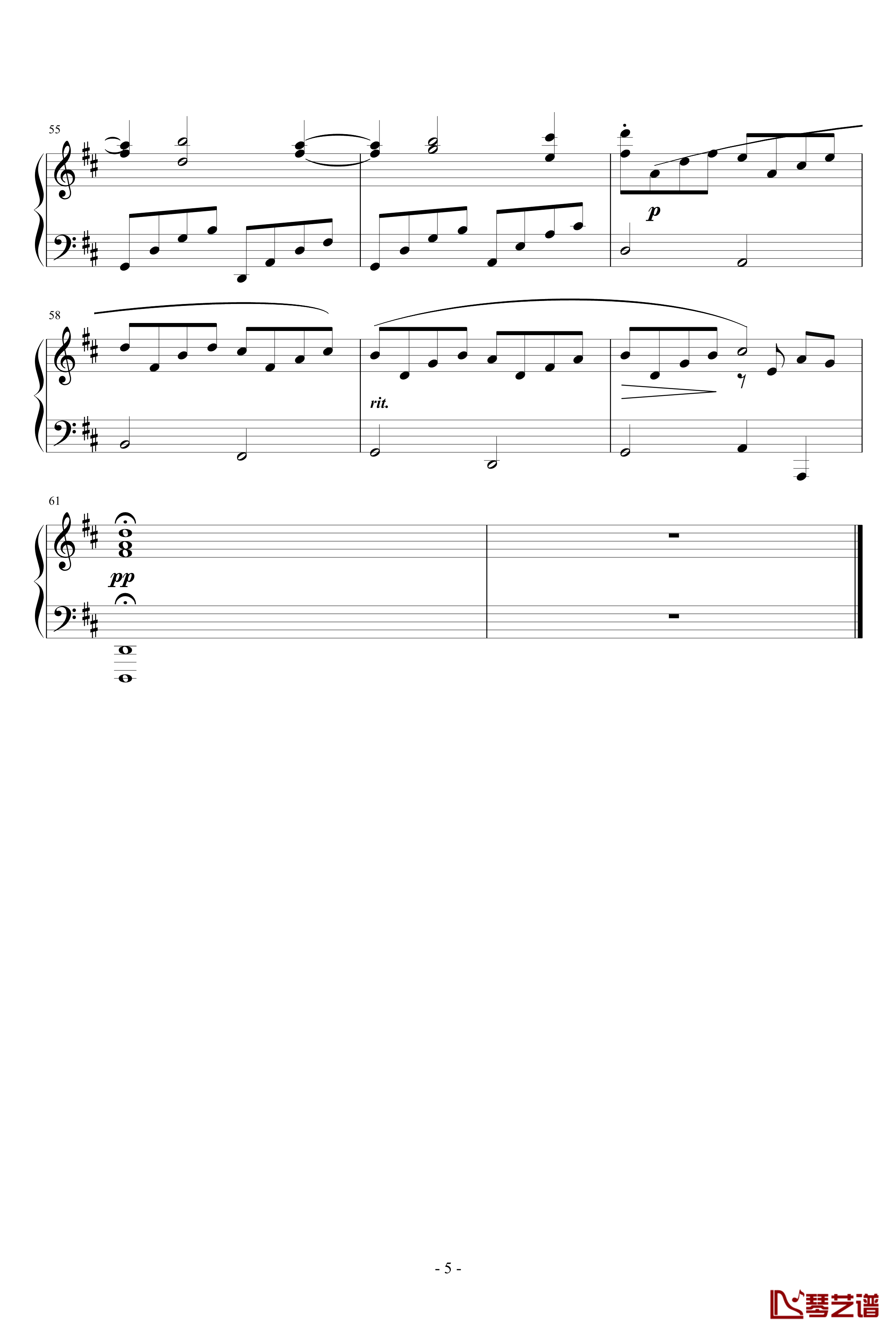 卡农正版钢琴谱-帕赫贝尔-Pachelbel5