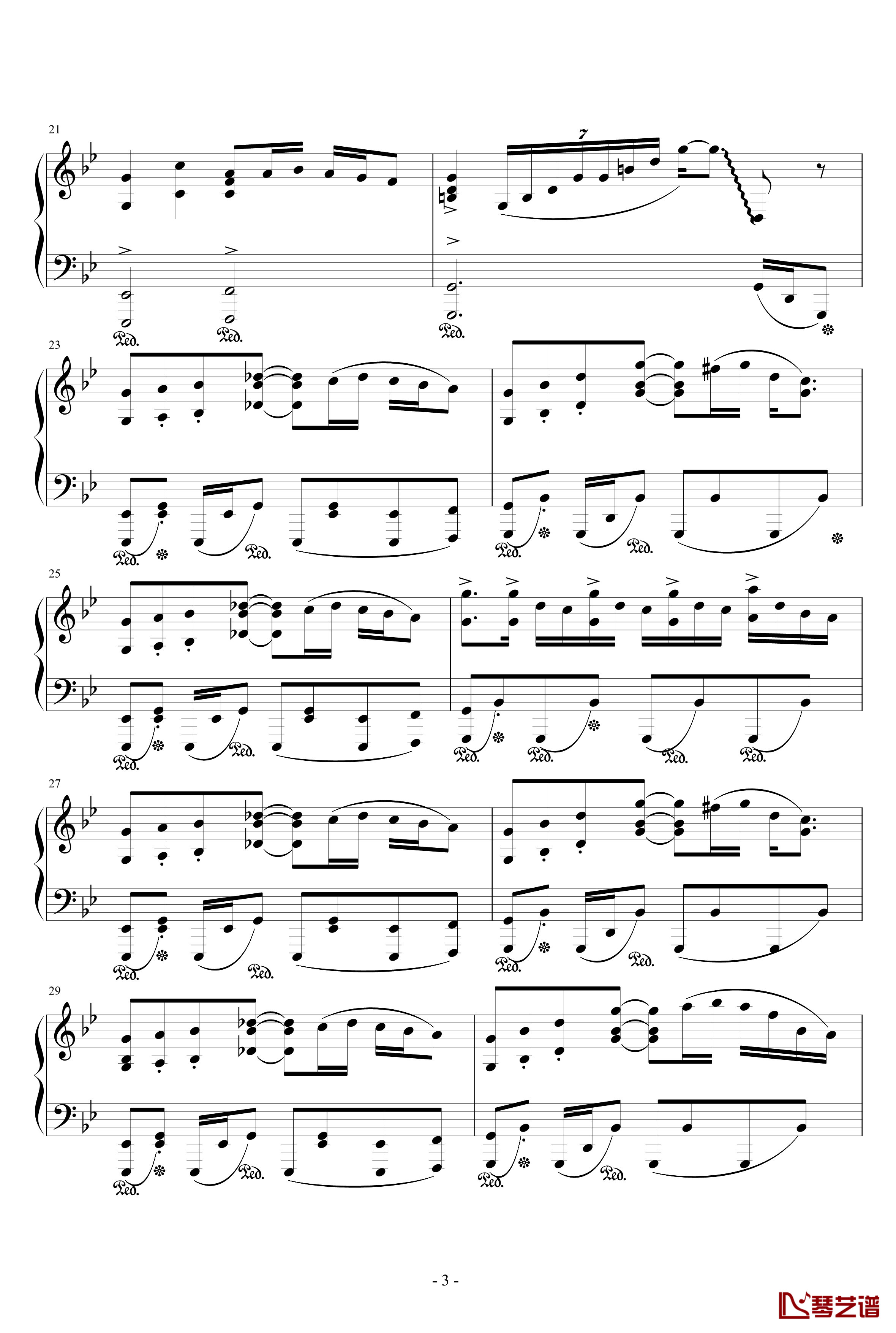 幻想游戏 雅钢琴谱-天空的格林尼治-触手猴3