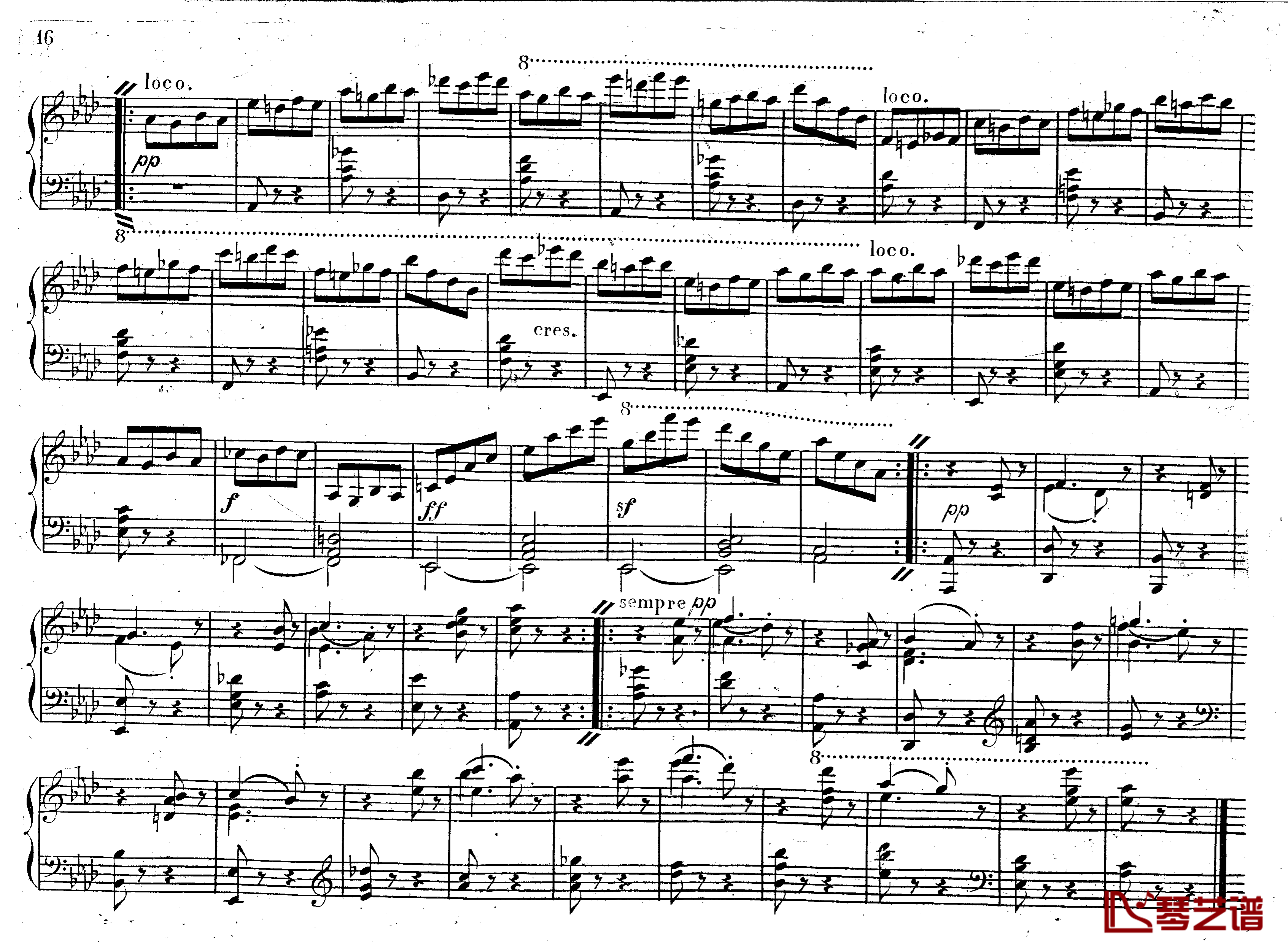 降E大调第八钢琴奏鸣曲 Op.144钢琴谱-车尔尼-Czerny15