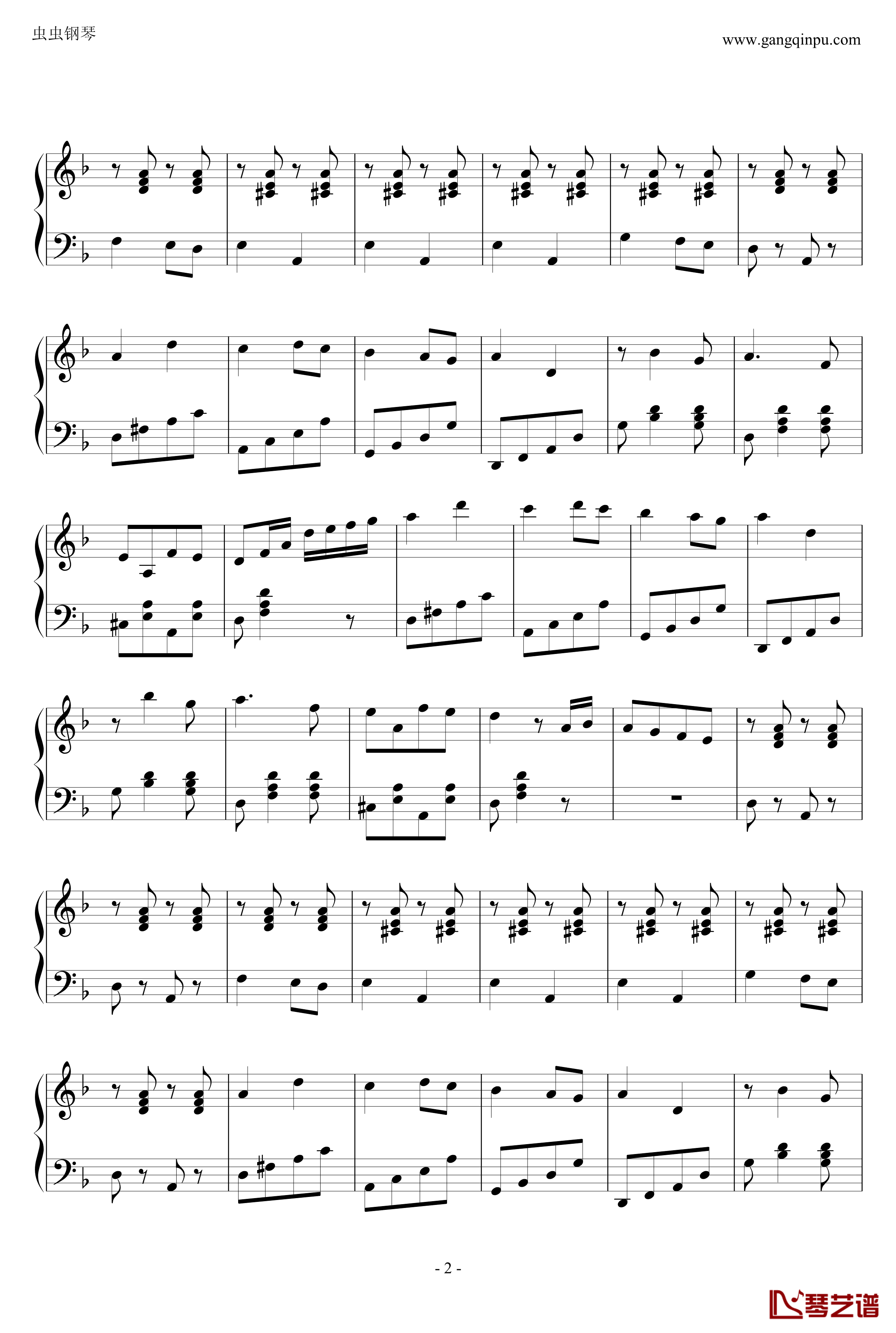 喀秋莎钢琴谱-世界名曲2