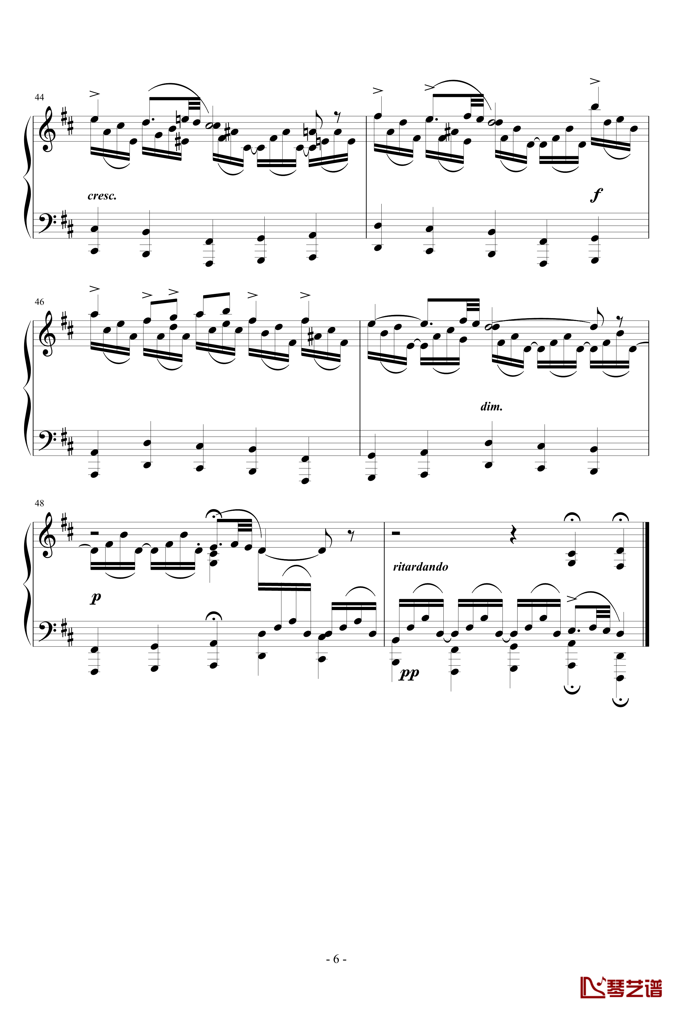 固定低音钢琴谱-阿连斯基6