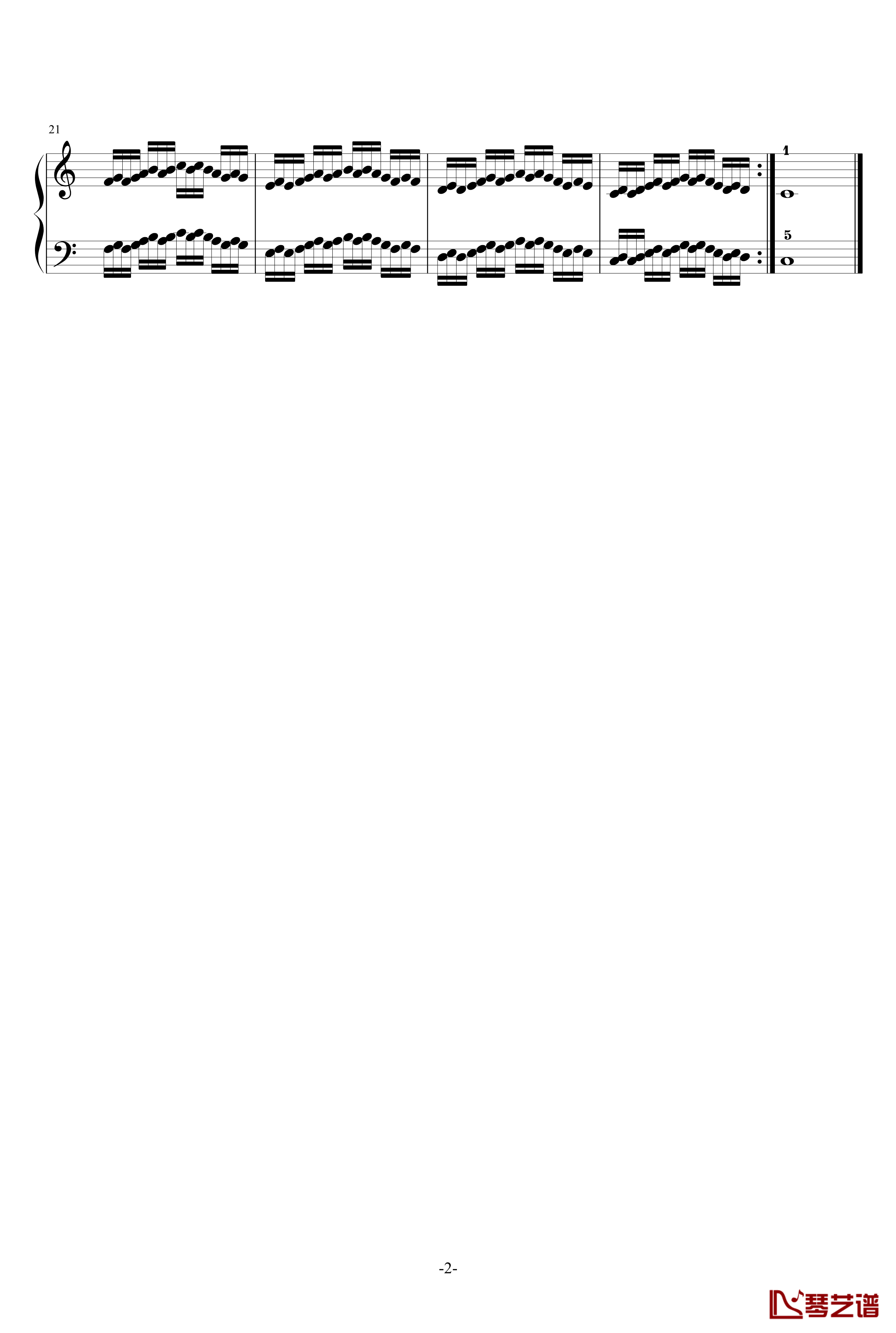 音阶手指手型练习曲钢琴谱-三-田献2