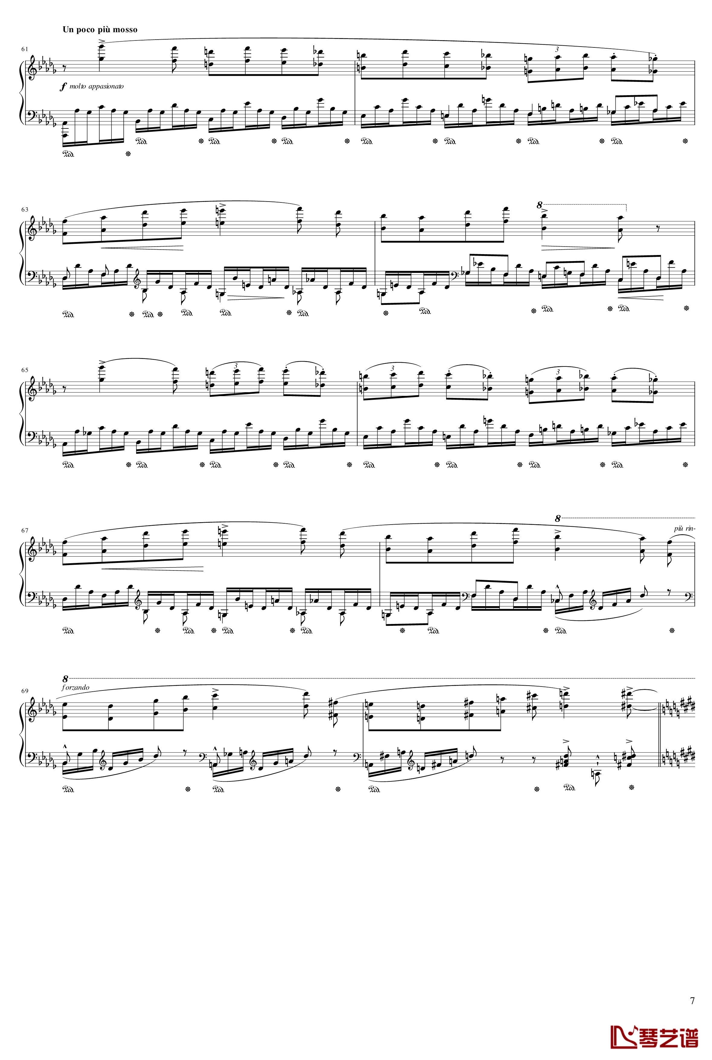 森林的细语钢琴谱-Waldesrauschen-李斯特7