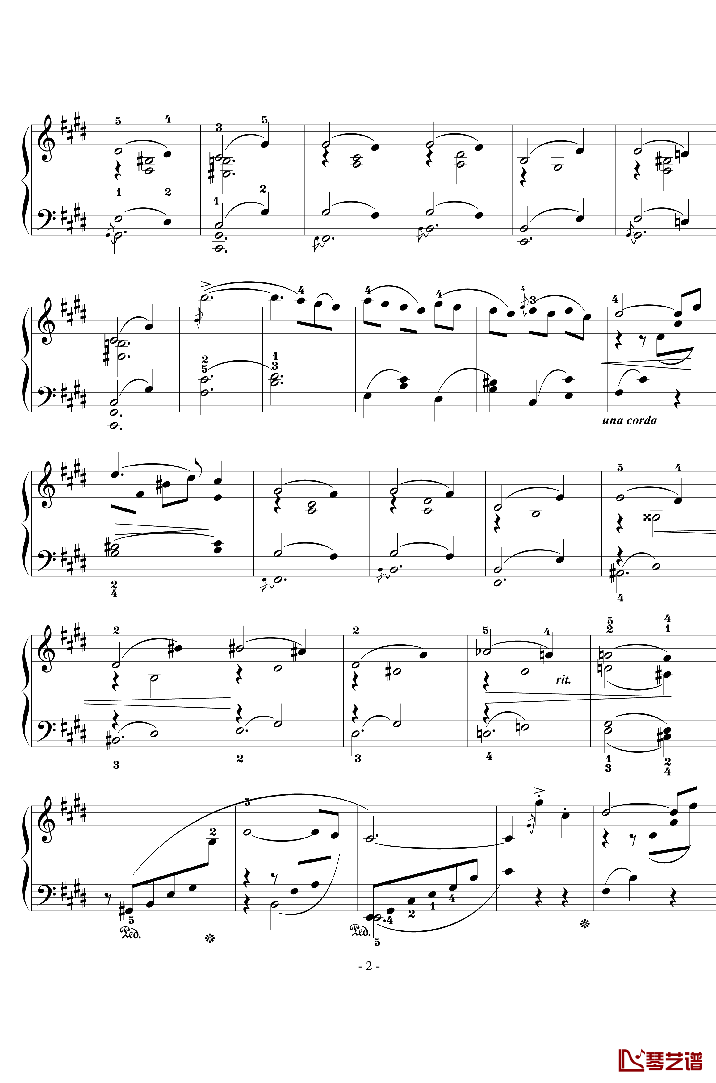 悲歌钢琴谱-Op.76  No.10-西贝柳斯2