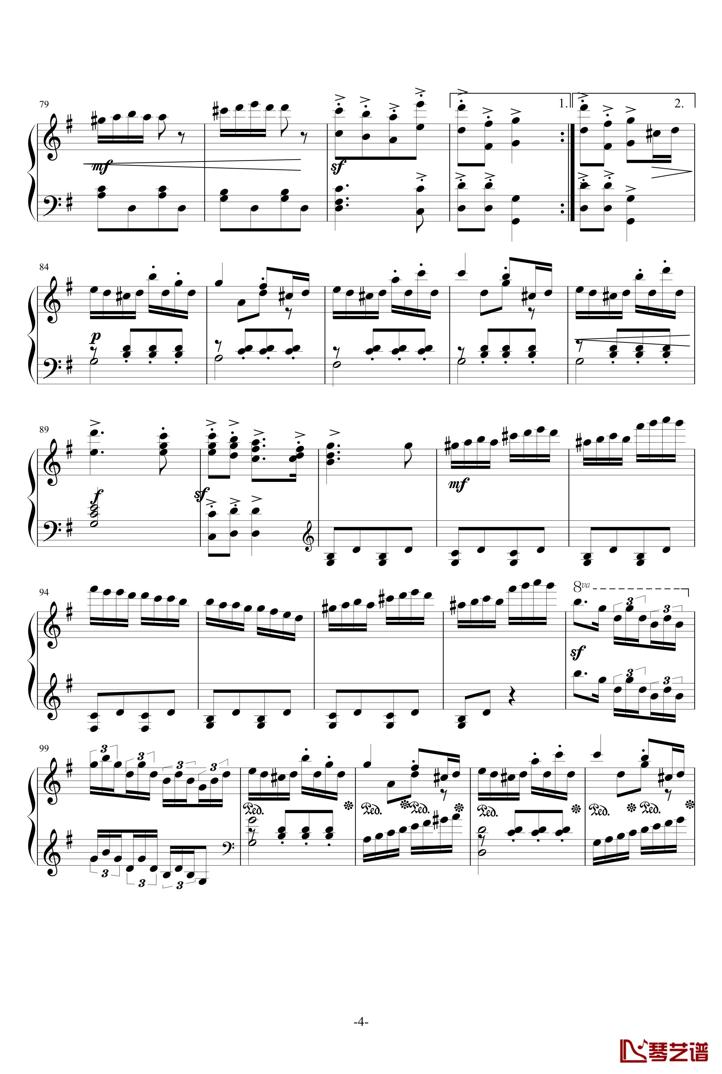 G大调小奏鸣曲第三乐章回旋曲钢琴谱-NO.3-灵动无痕4