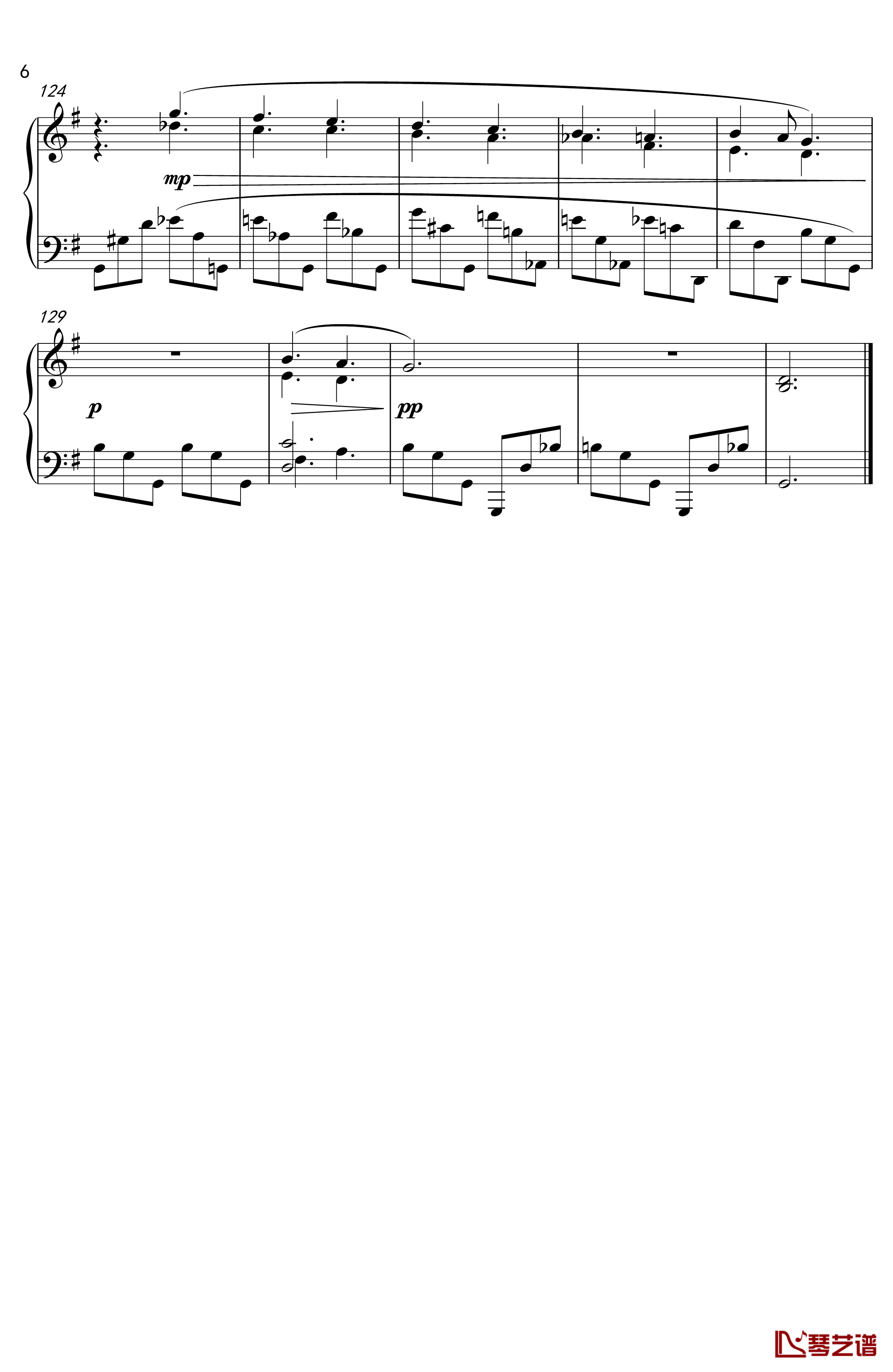 幻想曲钢琴谱-钢琴曲4首，Op3no3-榕剑6