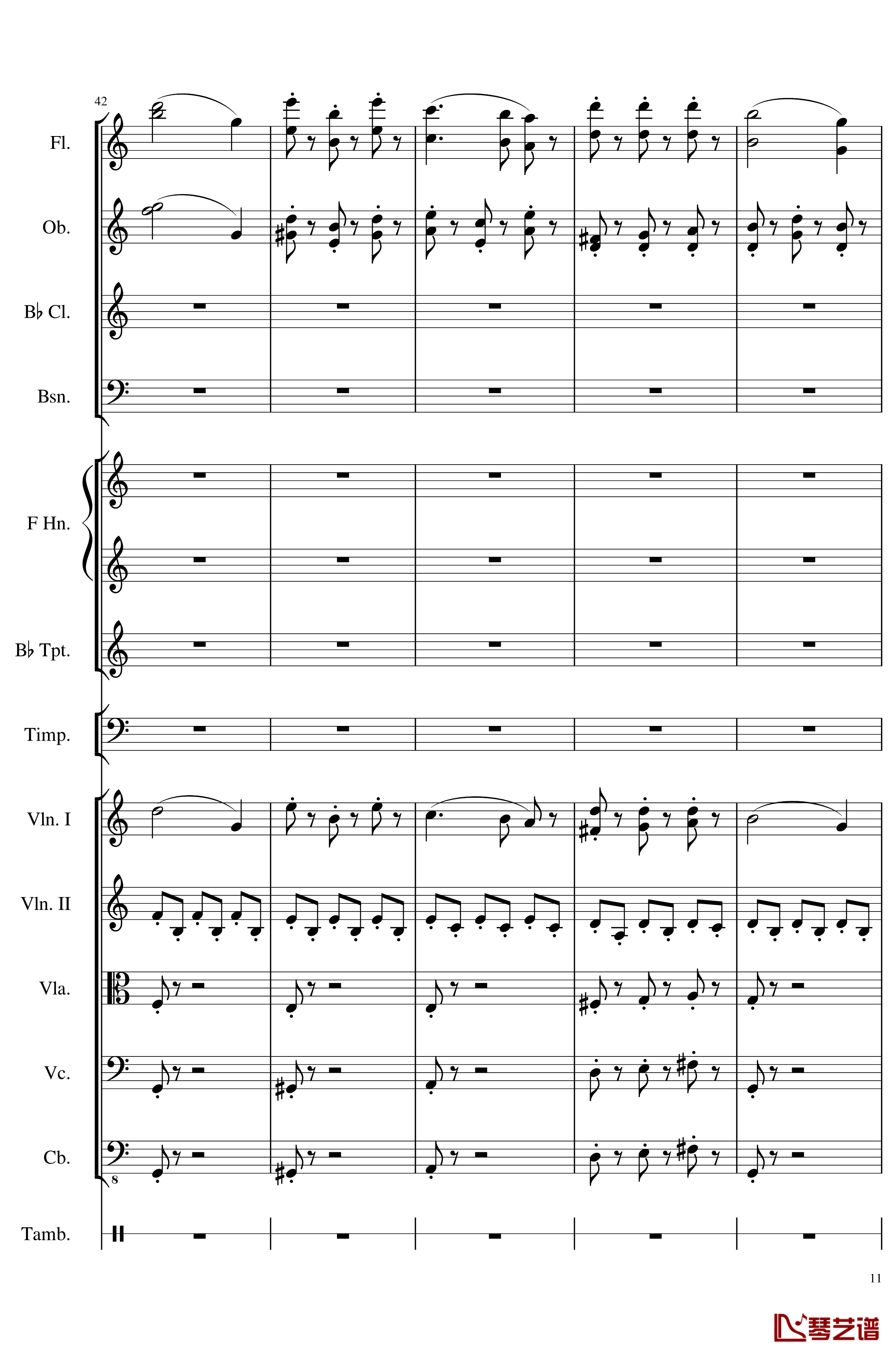 4 Contredanse for Chamber Orchestra, Op.120No.1钢琴谱-一个球11