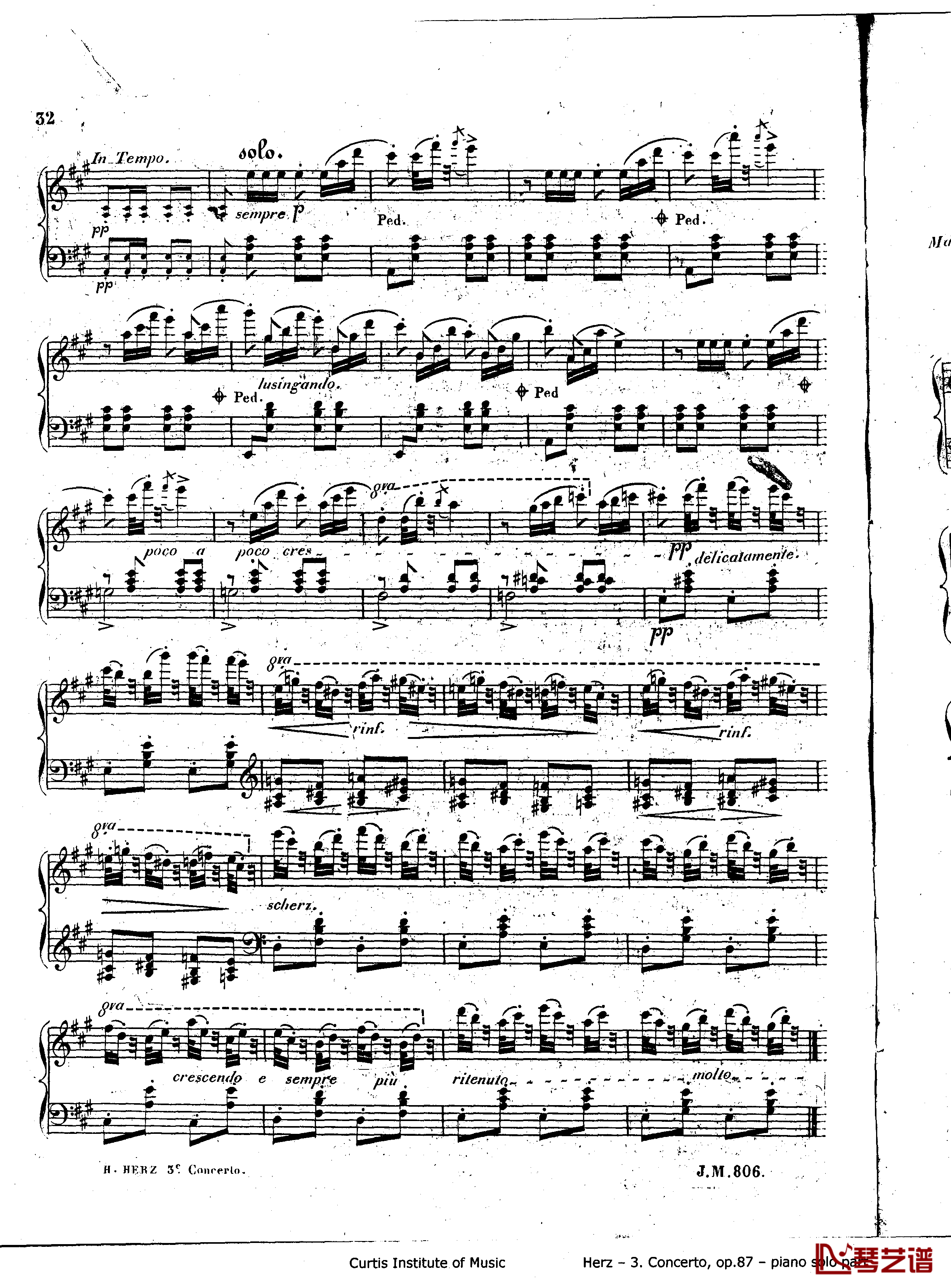 d小调第三钢琴协奏曲Op.87钢琴谱-赫尔兹32