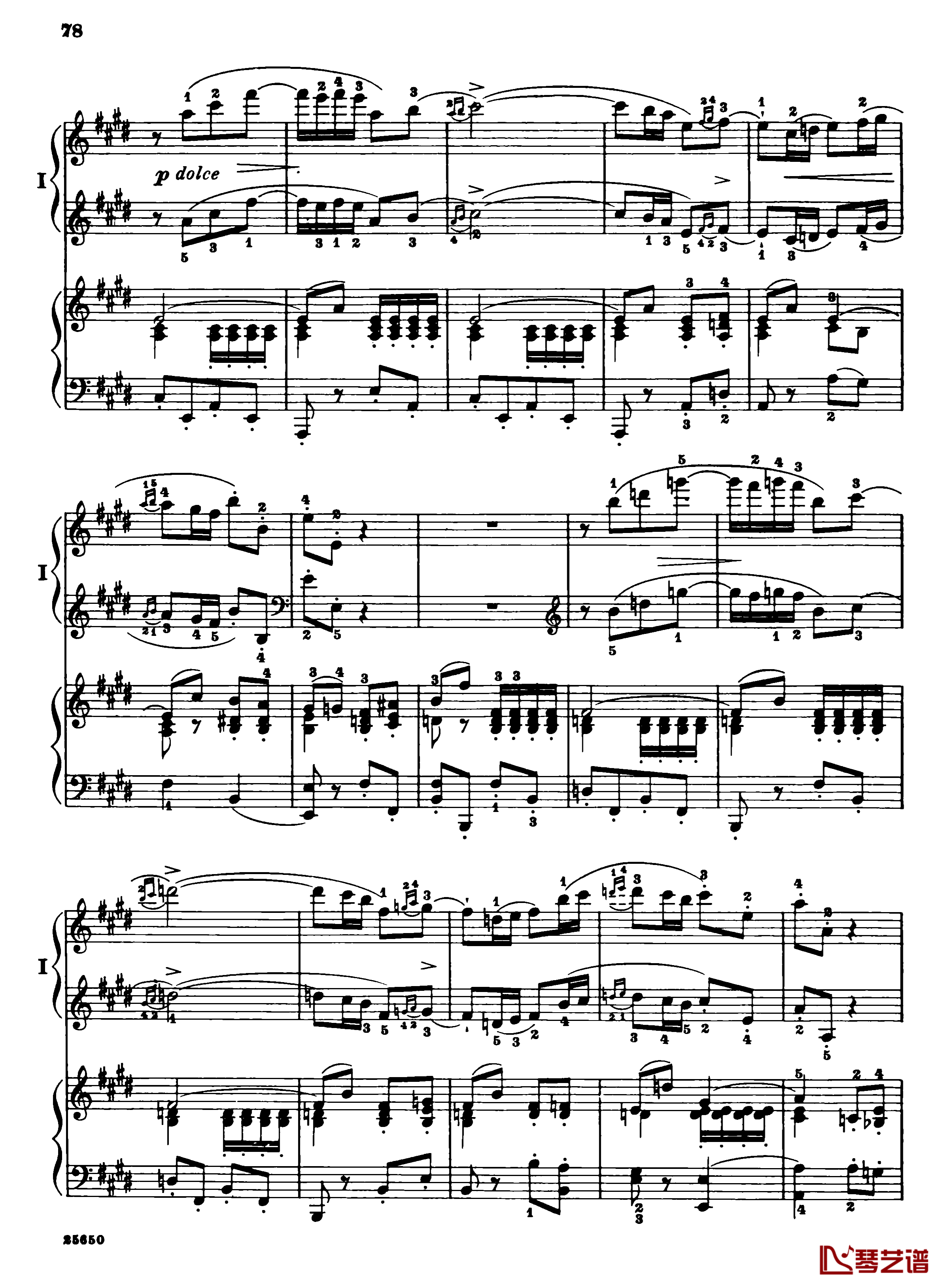 肖邦第一钢琴协奏曲钢琴谱-肖邦80
