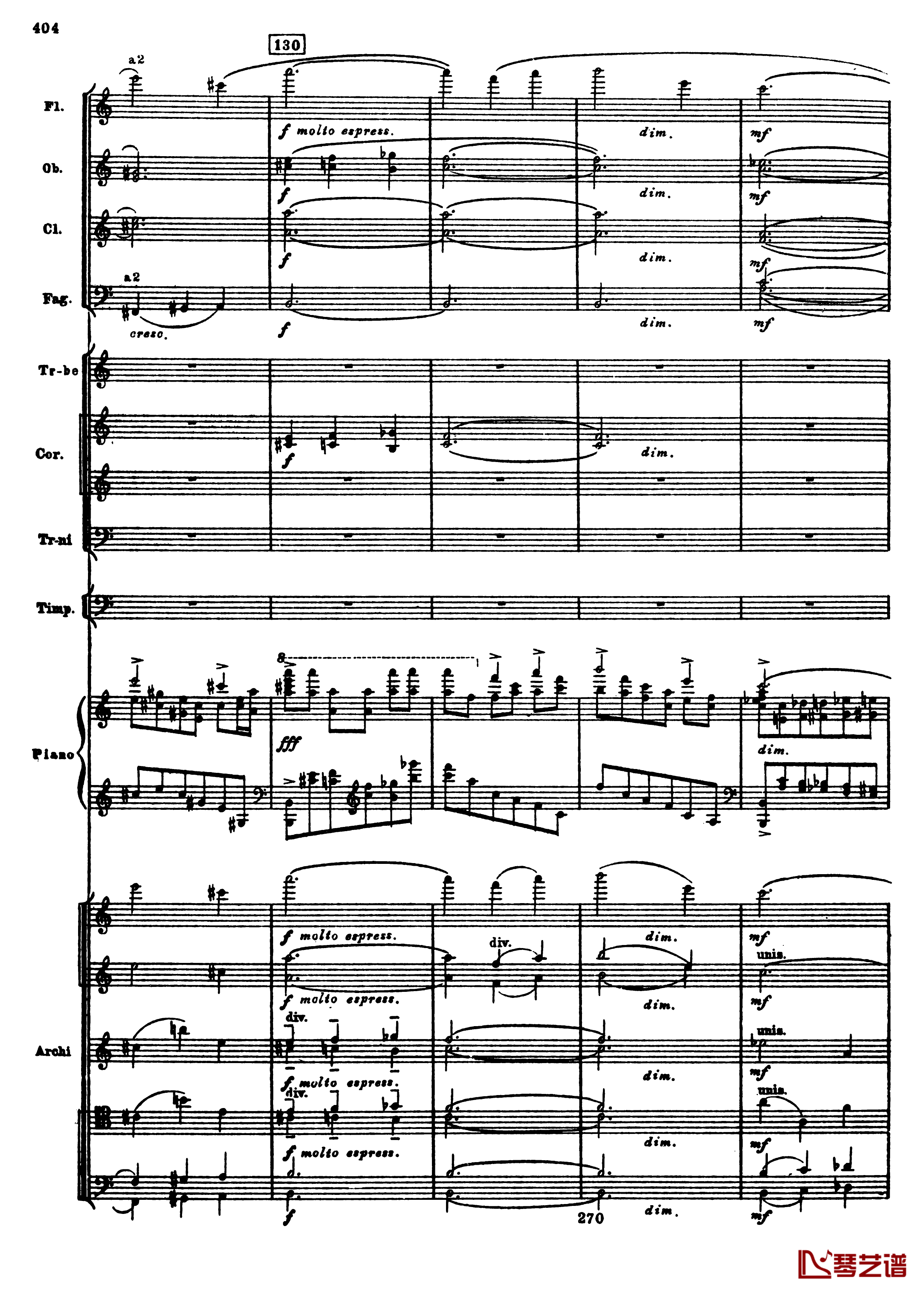 普罗科菲耶夫第三钢琴协奏曲钢琴谱-总谱-普罗科非耶夫136