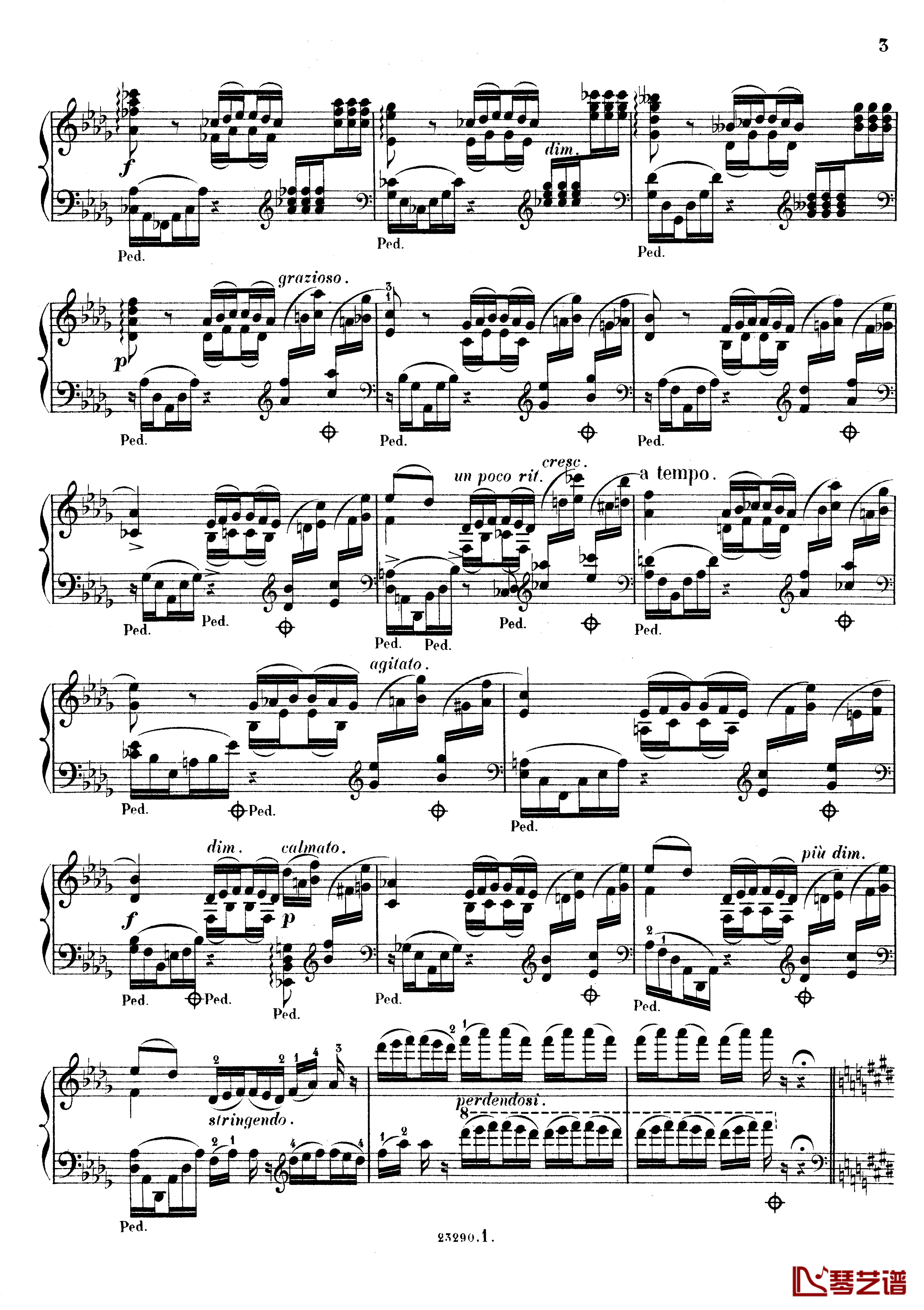 G大调夜曲Op.20No.2钢琴谱-斯甘巴蒂3