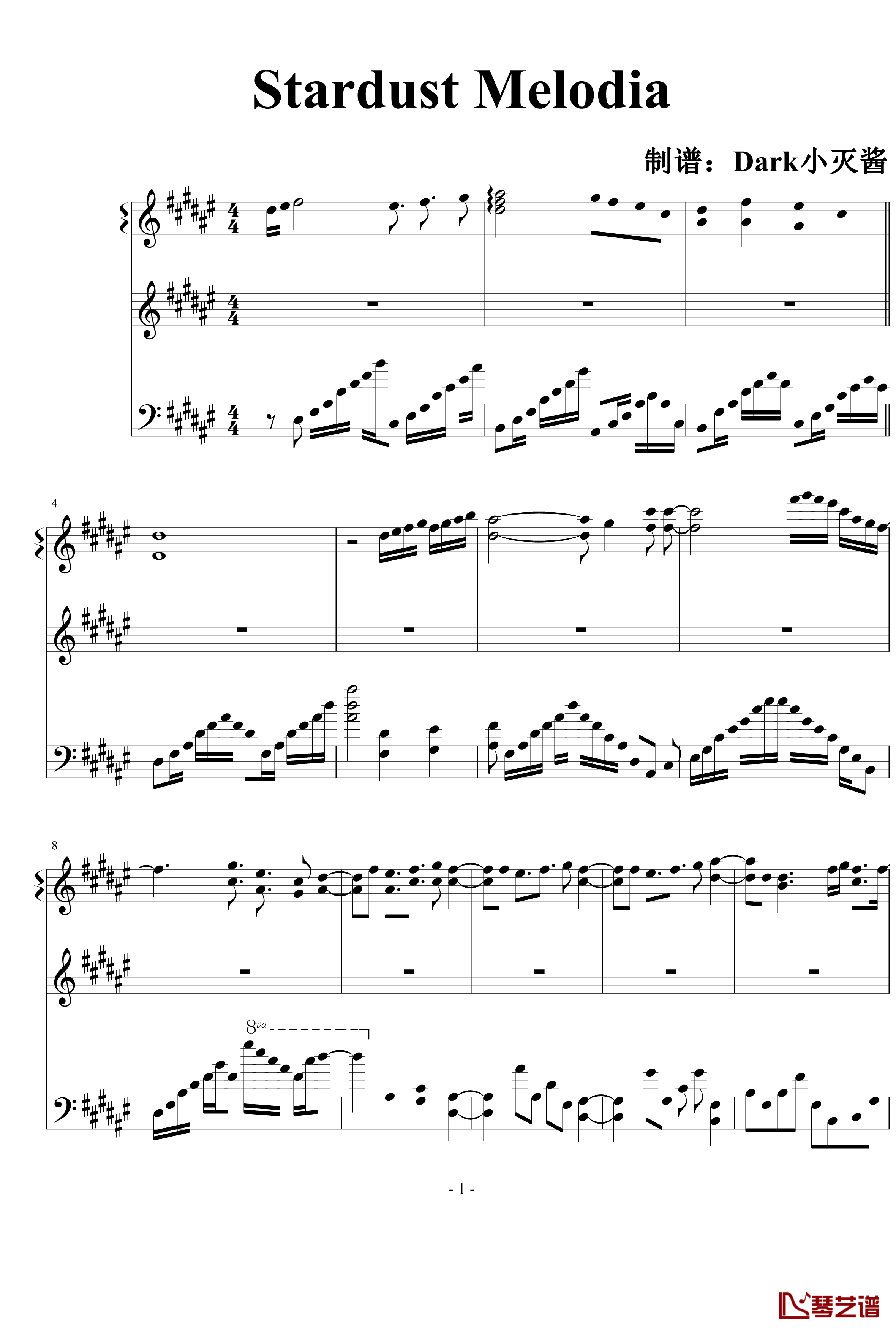 Stardust Melodia钢琴谱-境界线上的地平线-Ceui1