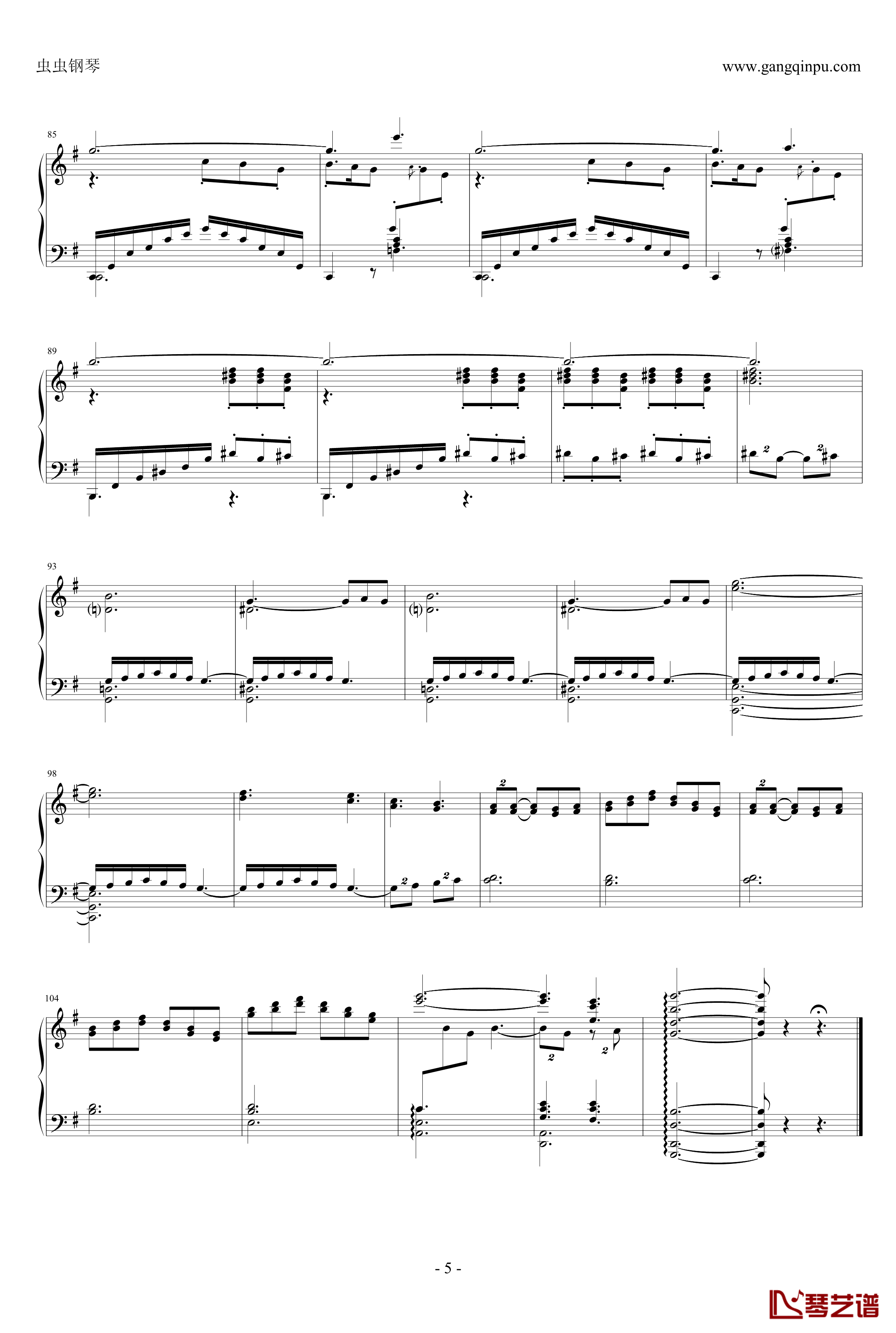 泛舟钢琴谱-独奏-德彪西5