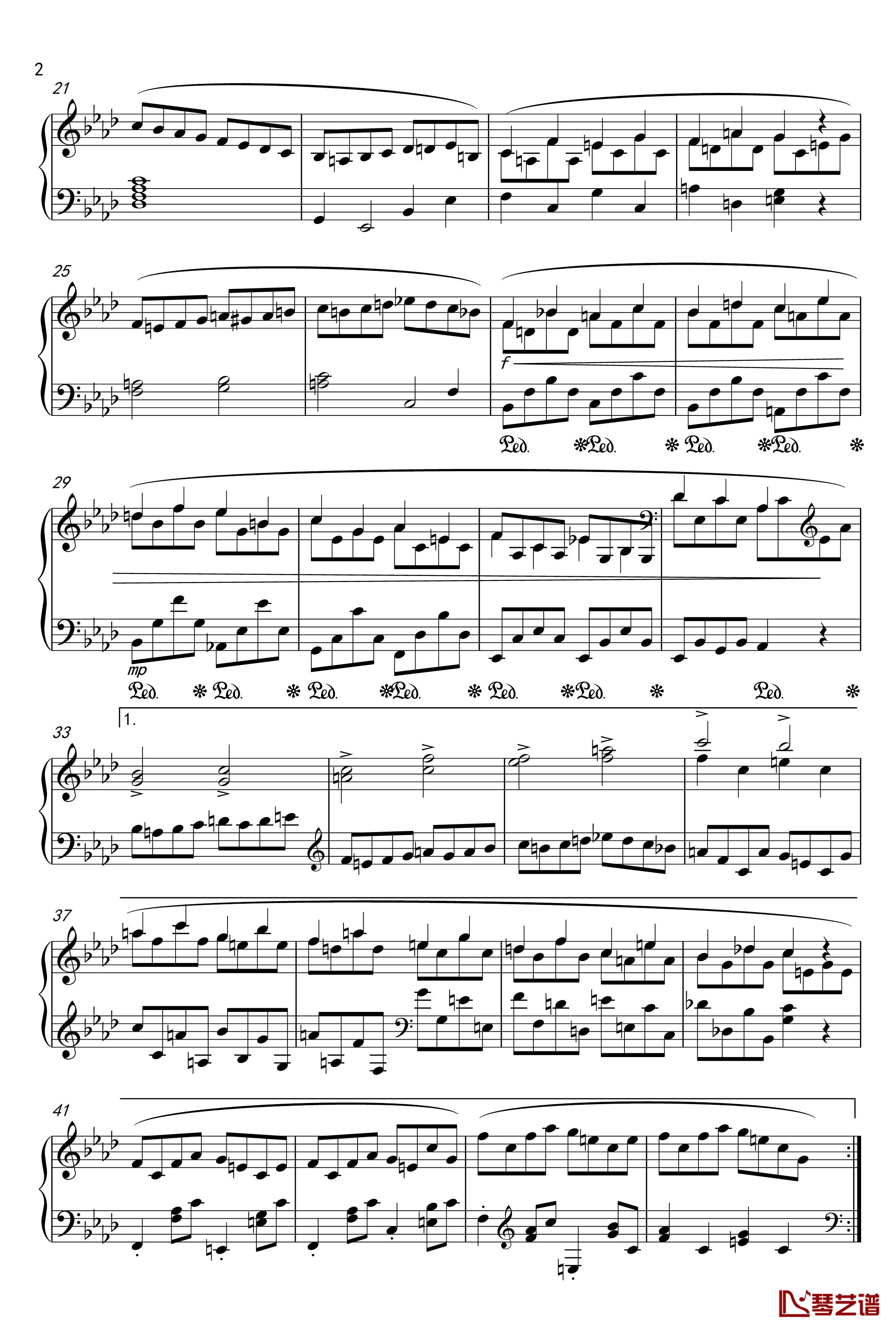 f小调练习曲钢琴谱-コナユキ2