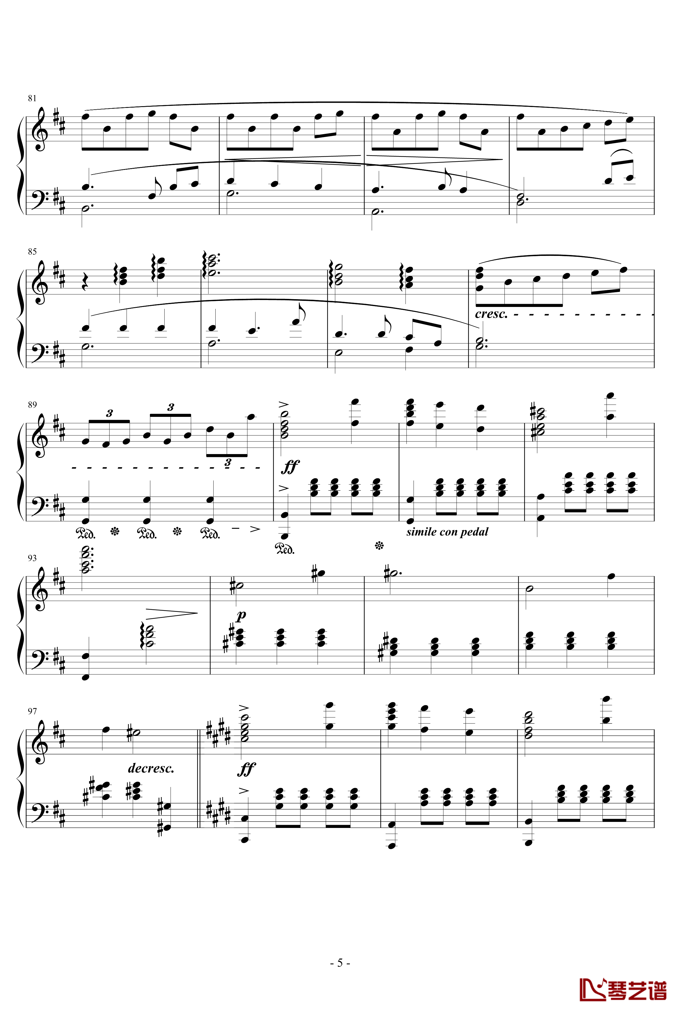 To Zanarkand钢琴谱-交响乐版-最终幻想5