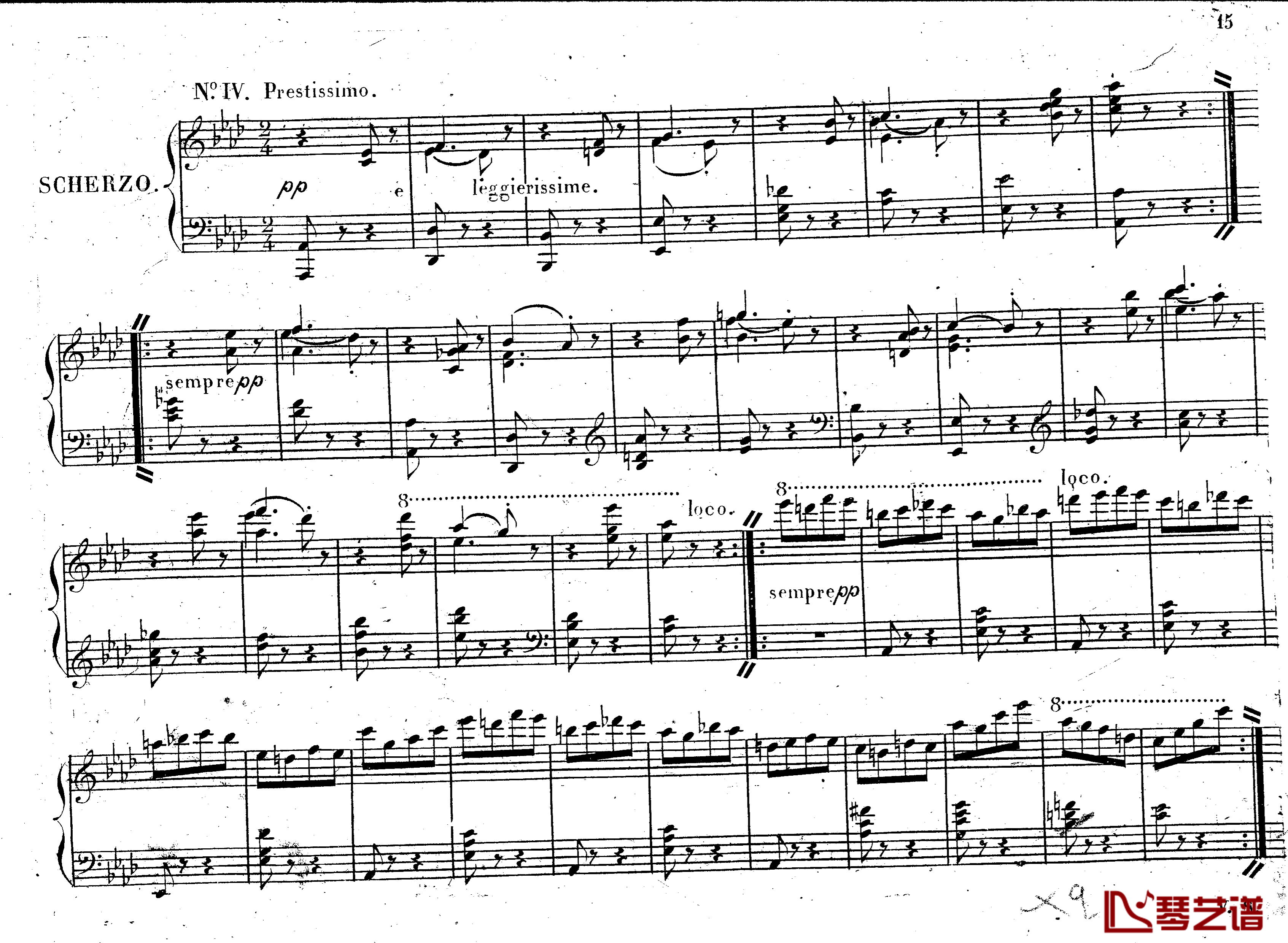 降E大调第八钢琴奏鸣曲 Op.144钢琴谱-车尔尼-Czerny14