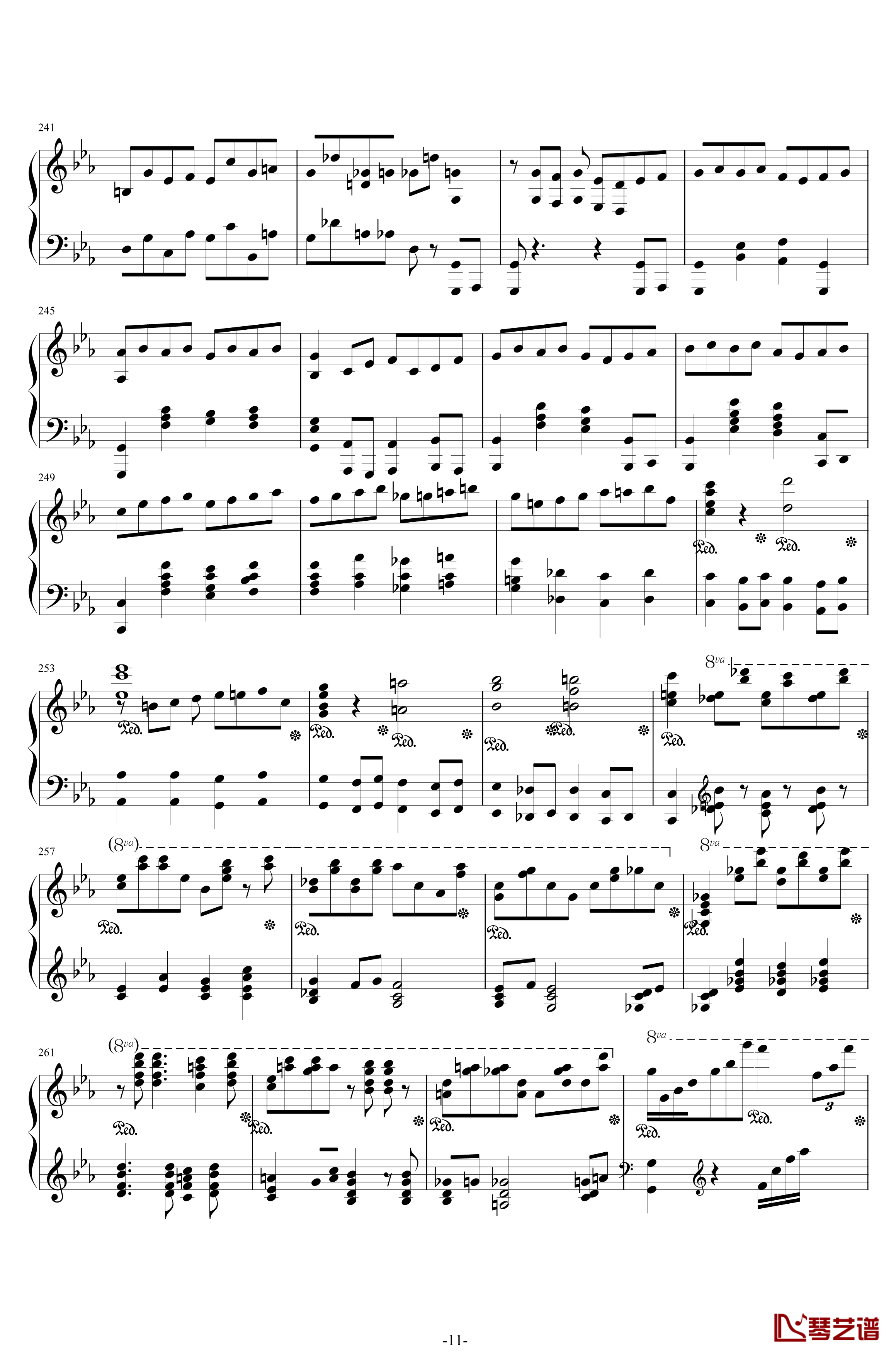 第二钢琴协奏曲钢琴谱--第三乐章独奏版-拉赫马尼若夫-c小调11