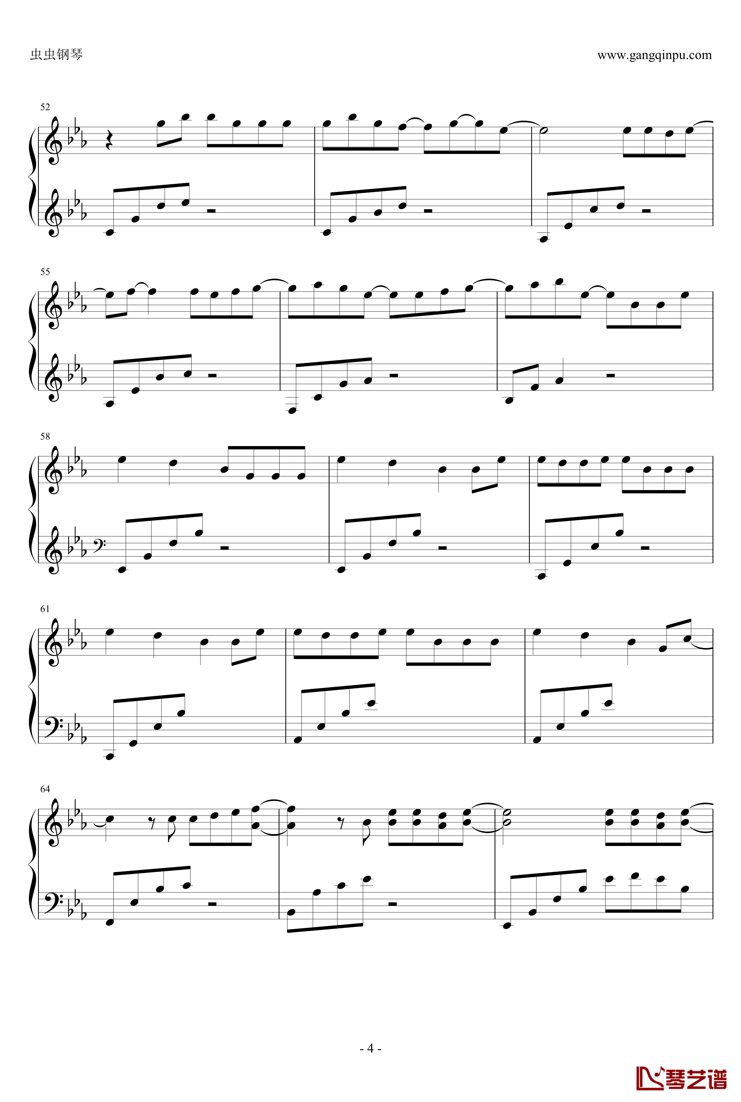 Peter Pan钢琴谱-彼得潘-EXO-M4
