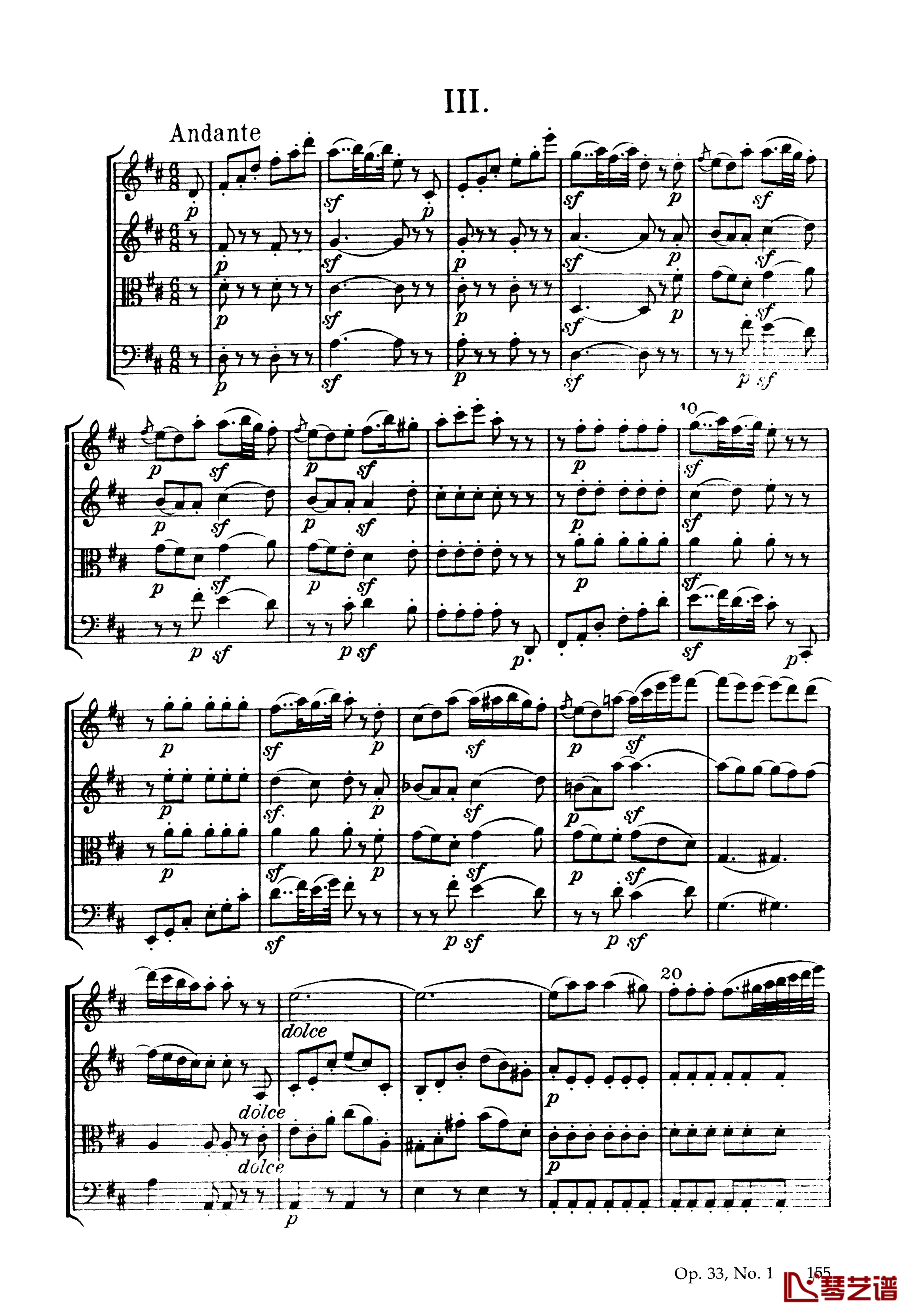 b小调弦乐四重奏 Op.33  No.1钢琴谱-海顿9