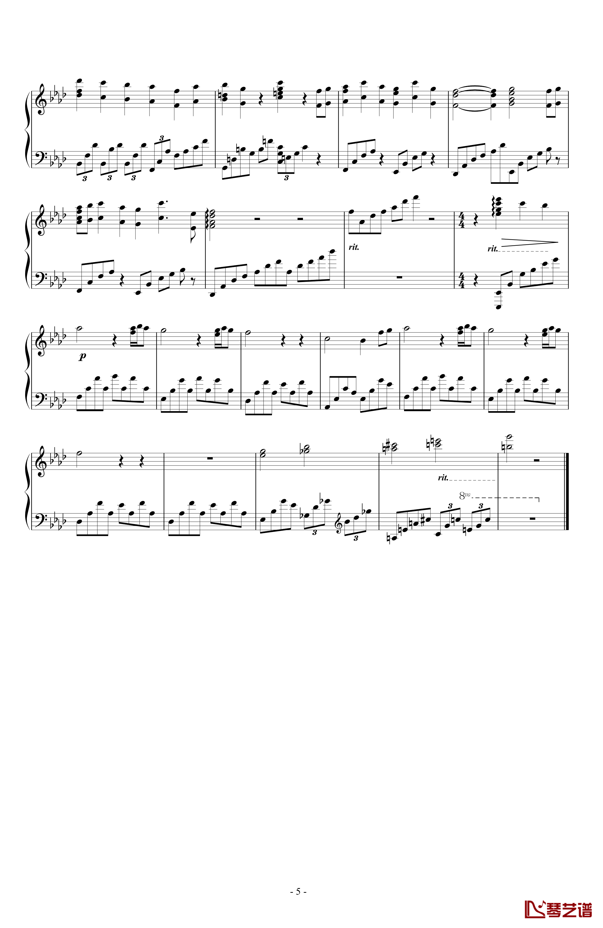 伊莎钢琴谱-小邦5