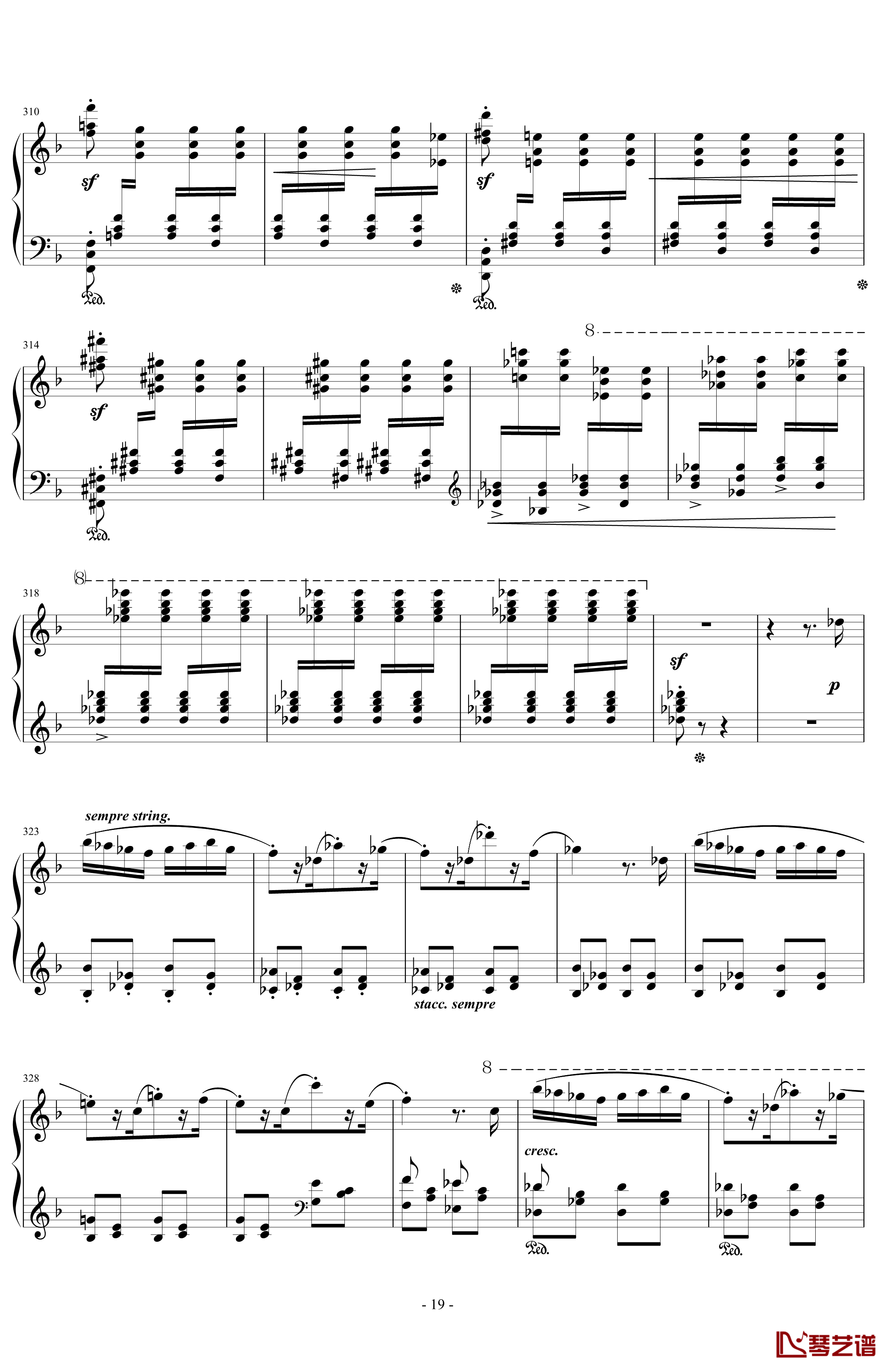 匈牙利狂想曲14号钢琴谱-李斯特的又一首宏大的作品-李斯特19