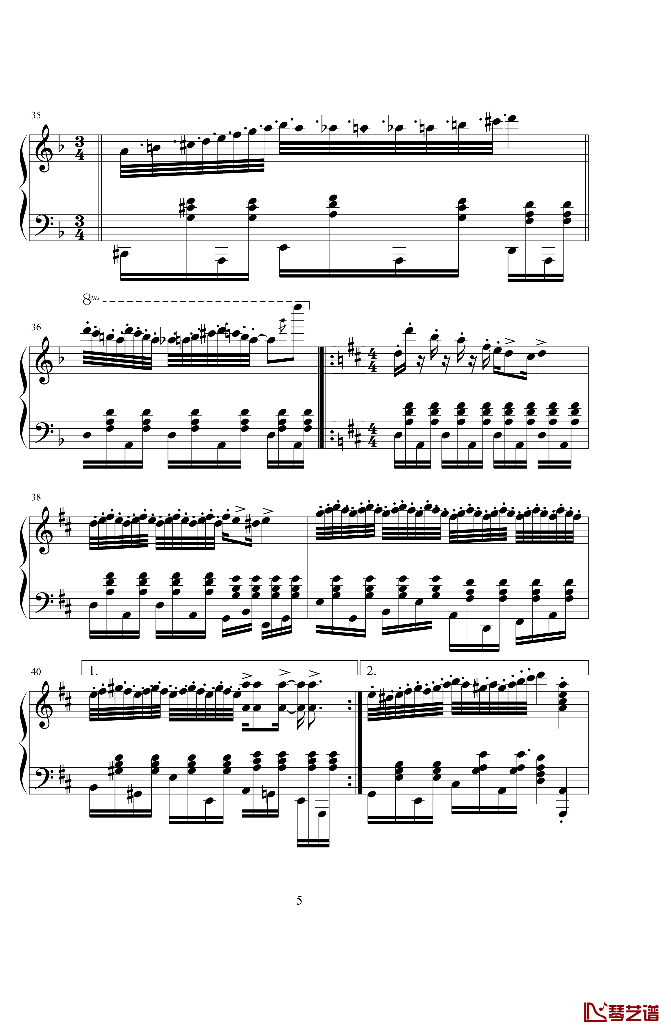 查尔达斯钢琴谱-czardas-蒙蒂5