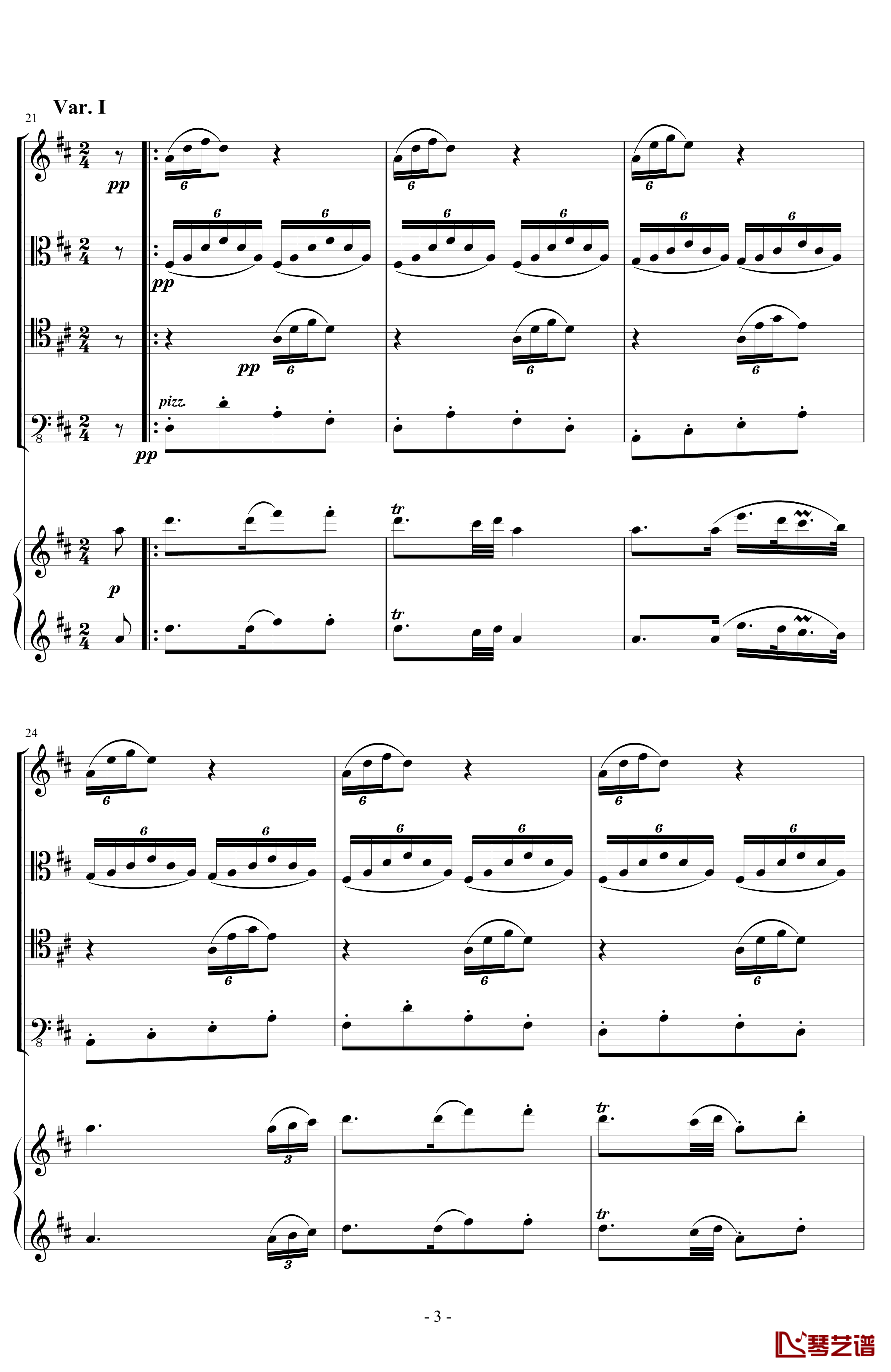 A大调弦乐五重奏“鳟鱼”第四乐章钢琴谱-总谱-舒伯特3