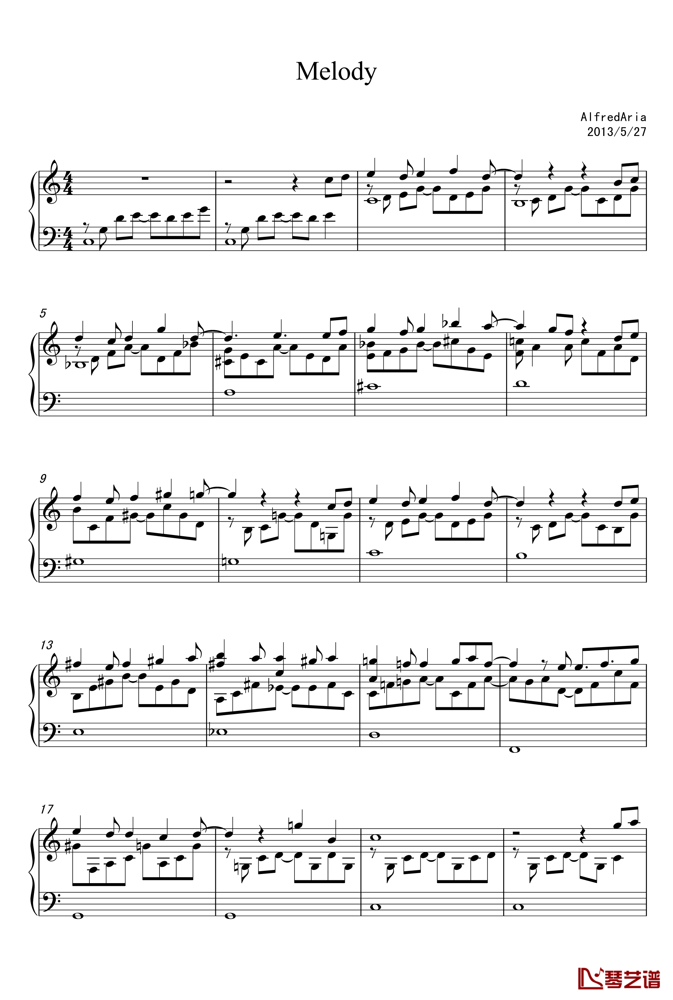 A Little Wish钢琴谱-AlfredAria1