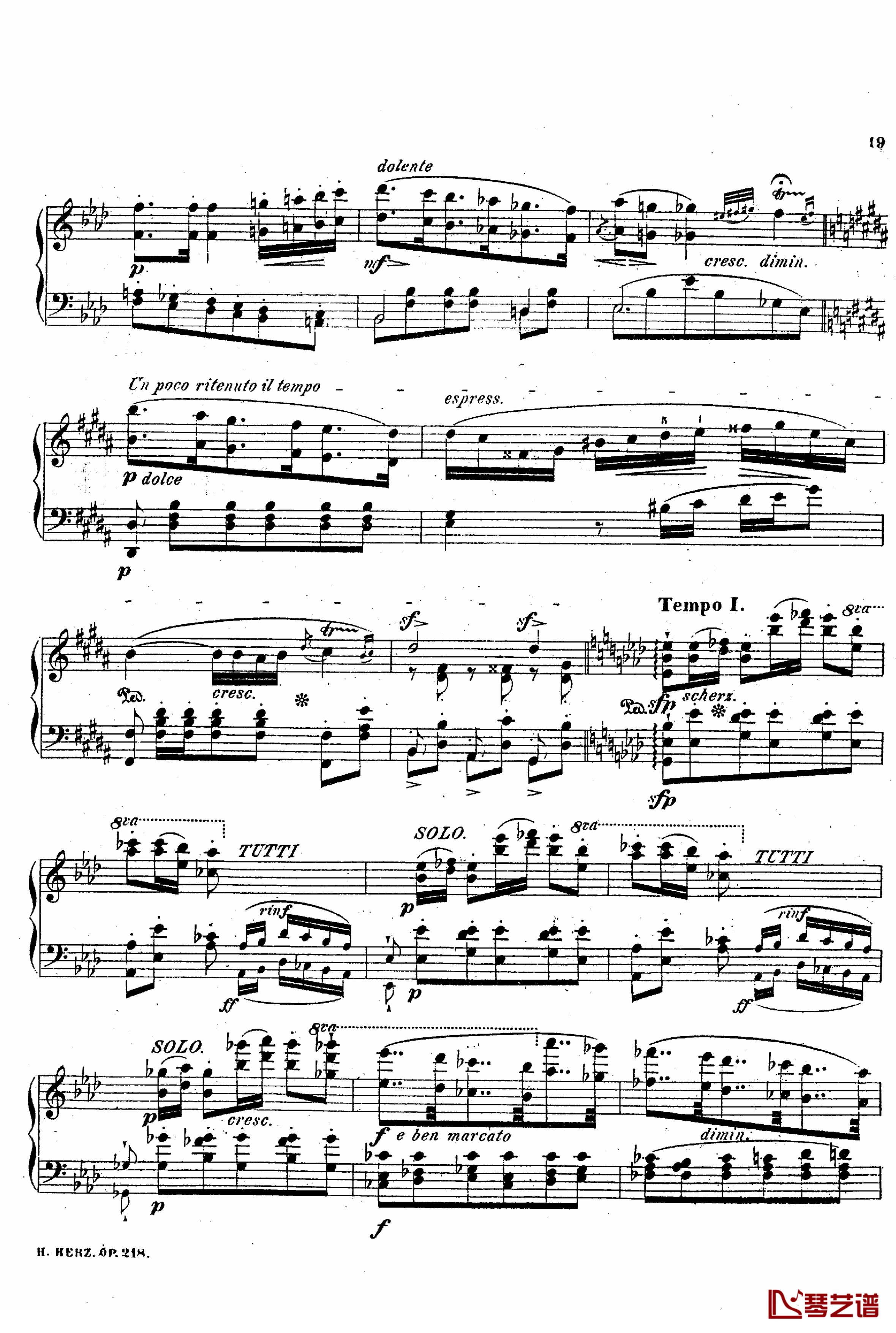 降A大调第八钢琴协奏曲Op.218钢琴谱-赫尔兹18