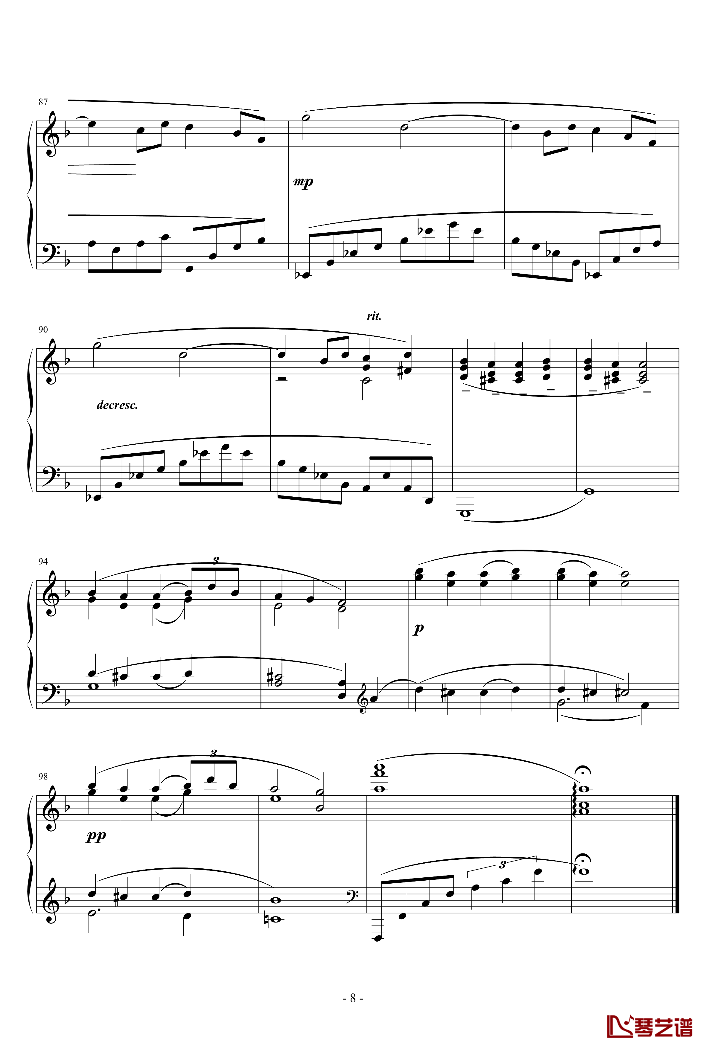 梦幻曲钢琴谱-德彪西8
