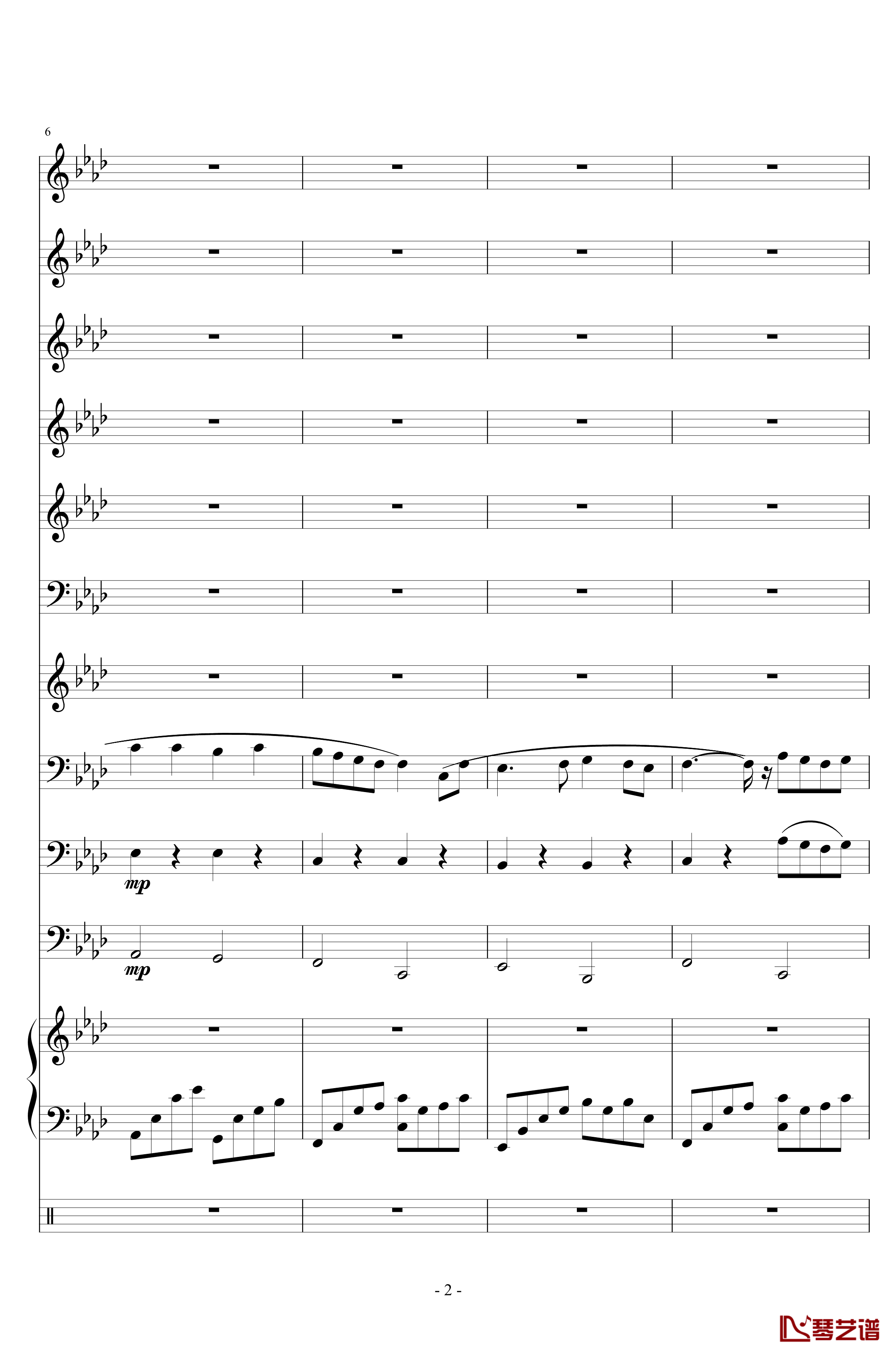 十年钢琴谱-陈奕迅- 小型管乐总谱2