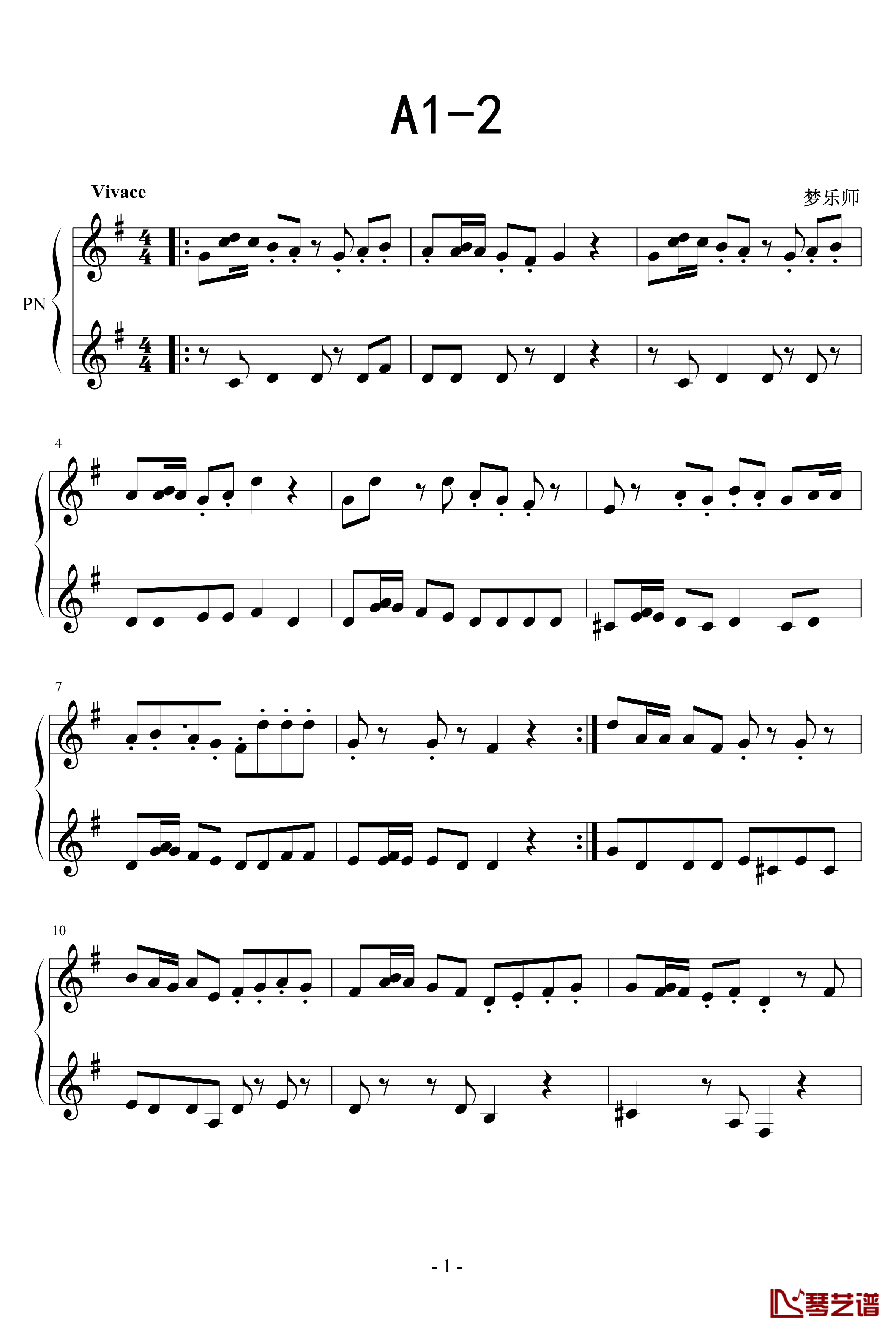 从零学作曲A1-2钢琴谱-梦乐师1