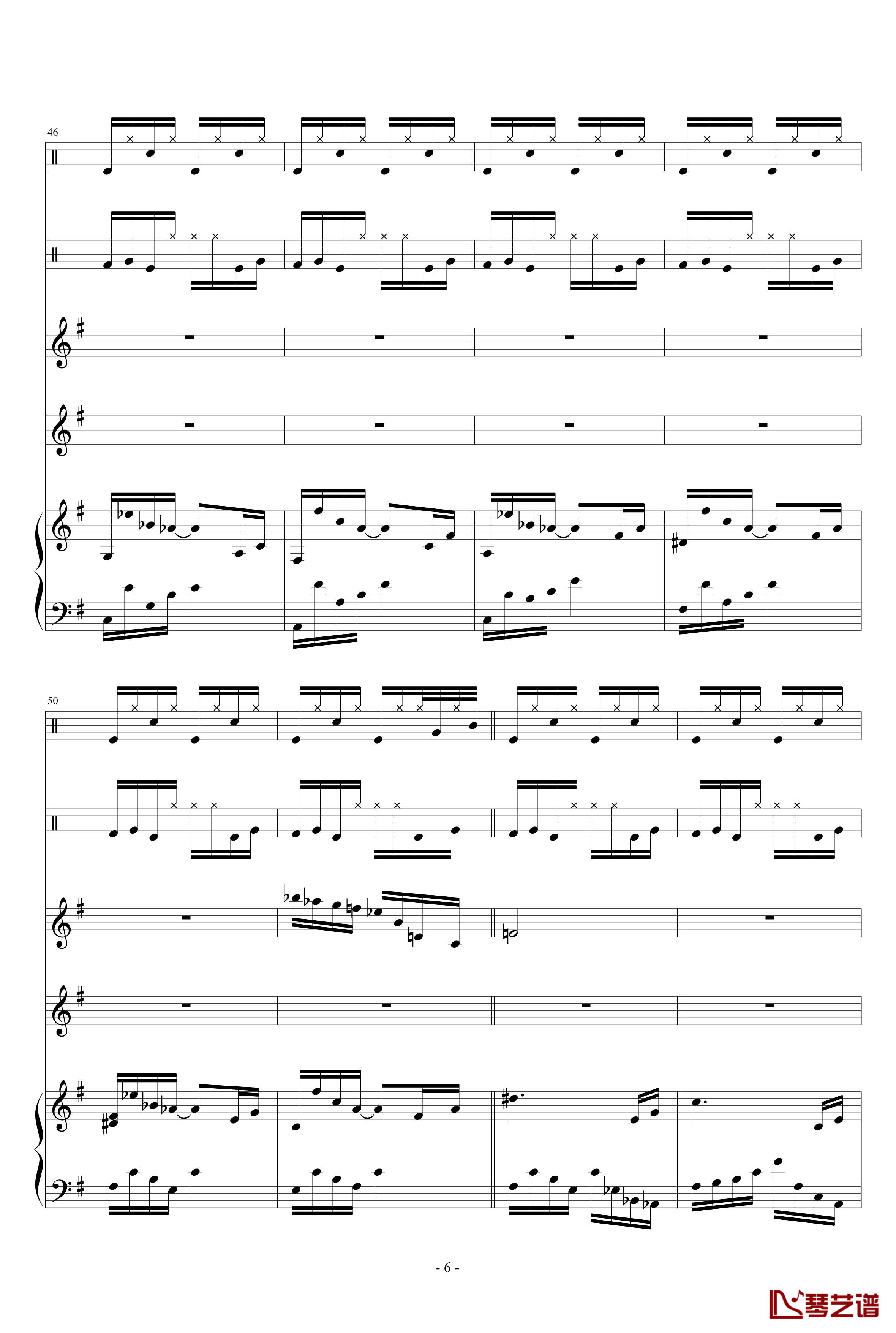 中国半字古谱钢琴谱-高天海（Skysea)6