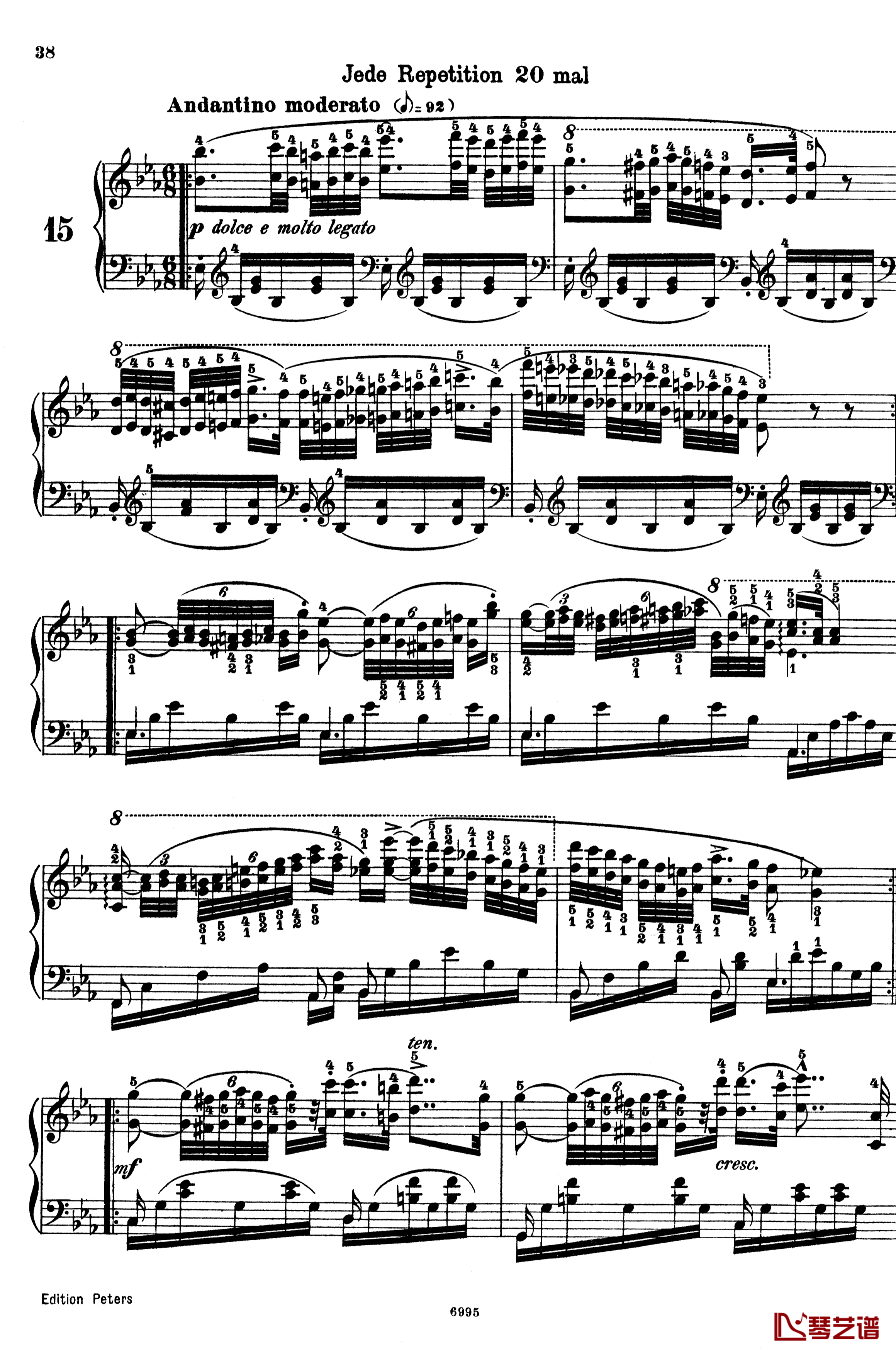 车尔尼练习曲钢琴谱-Op.365 No.15-车尔尼-Czerny1