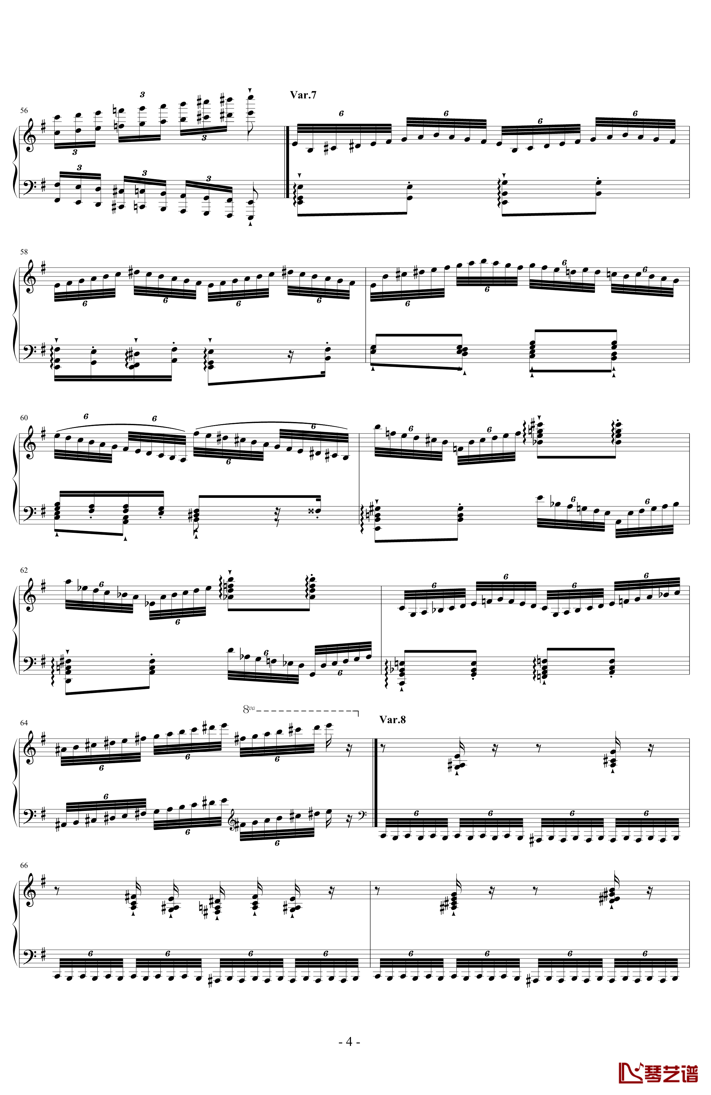 阿尔坎Op.39 No.12 变奏曲钢琴谱-Charles-Valentin Alkan4