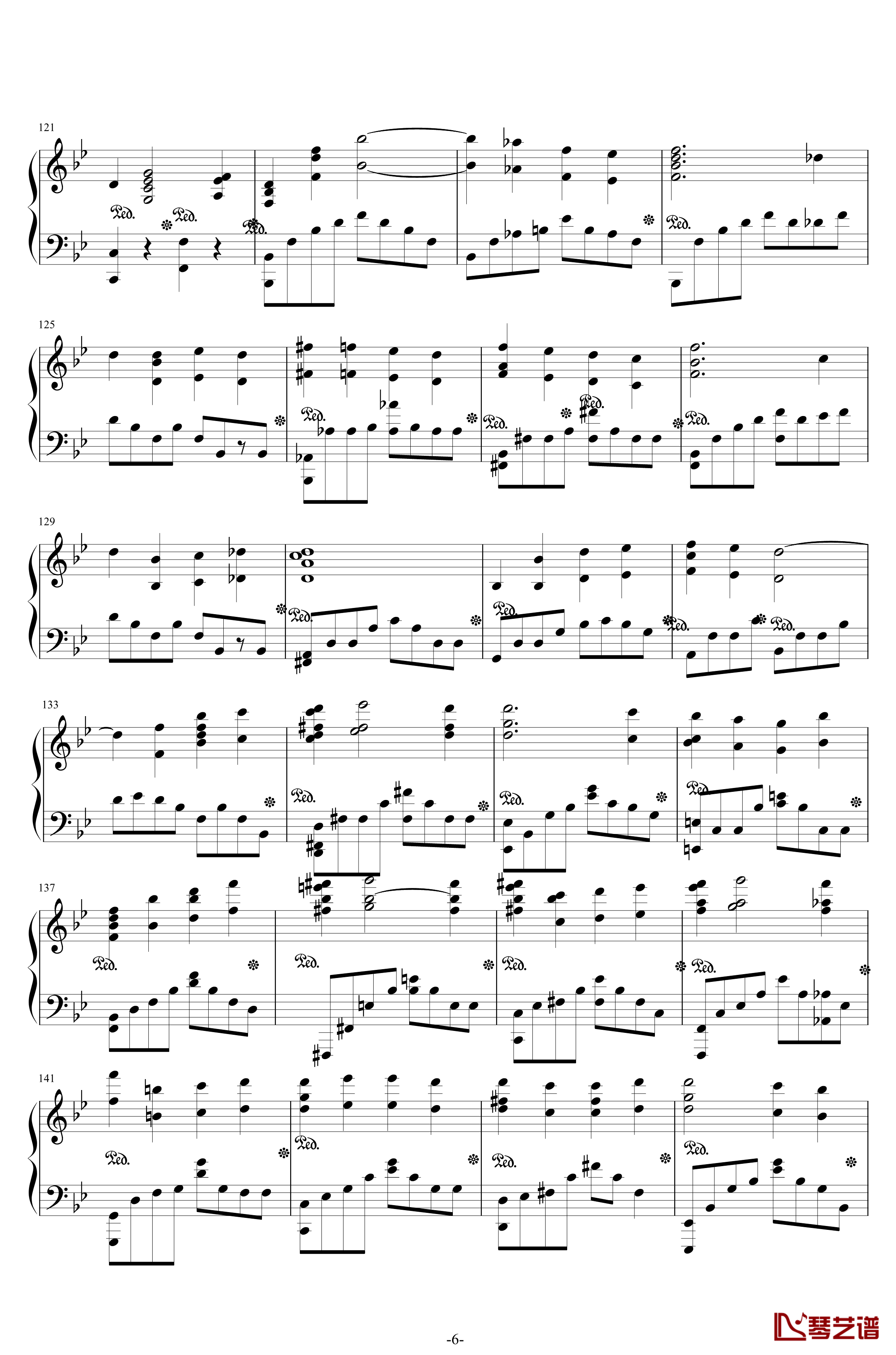 第二钢琴协奏曲钢琴谱--第三乐章独奏版-拉赫马尼若夫-c小调6