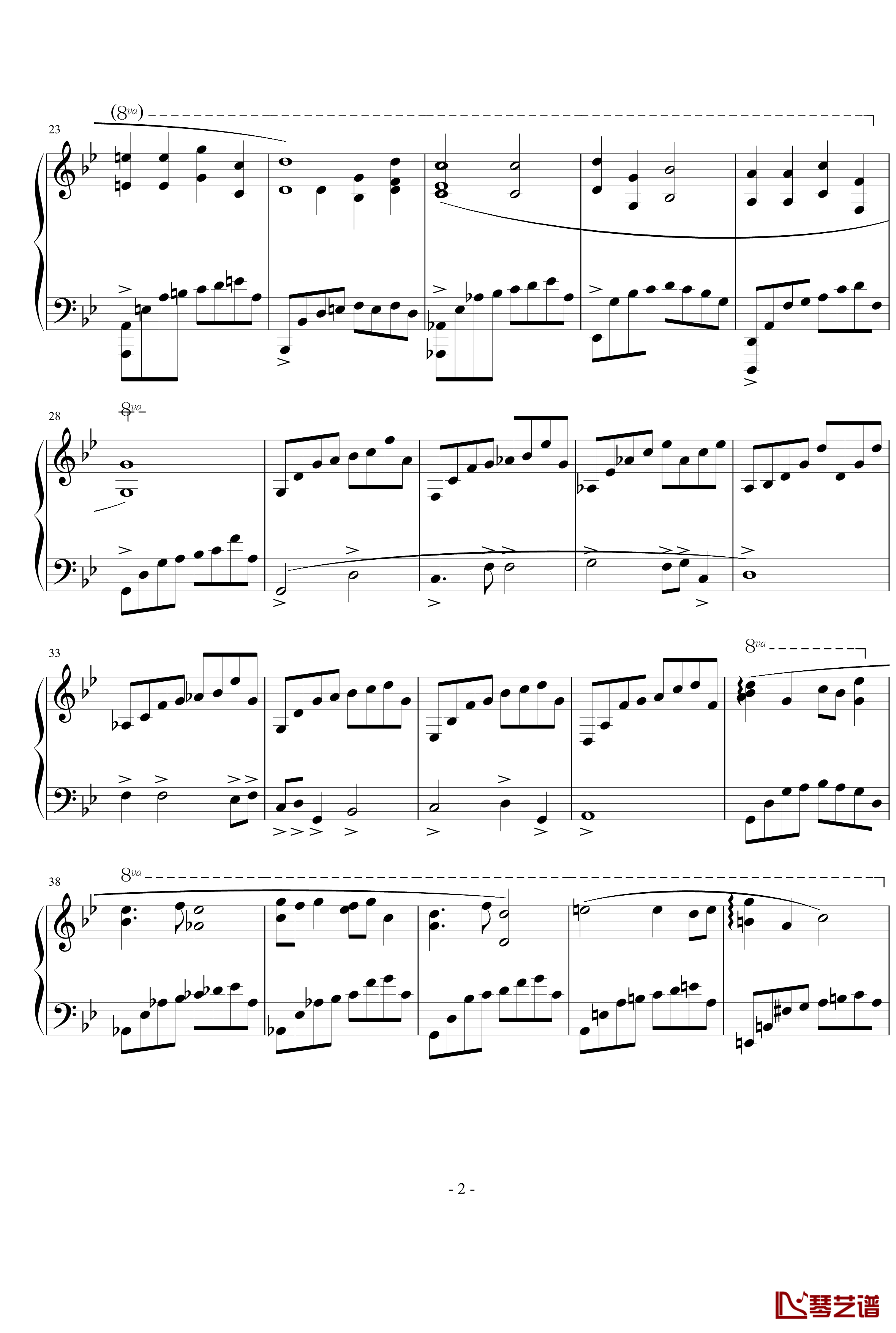 菩萨蛮钢琴谱-钢琴独奏-姚贝娜2