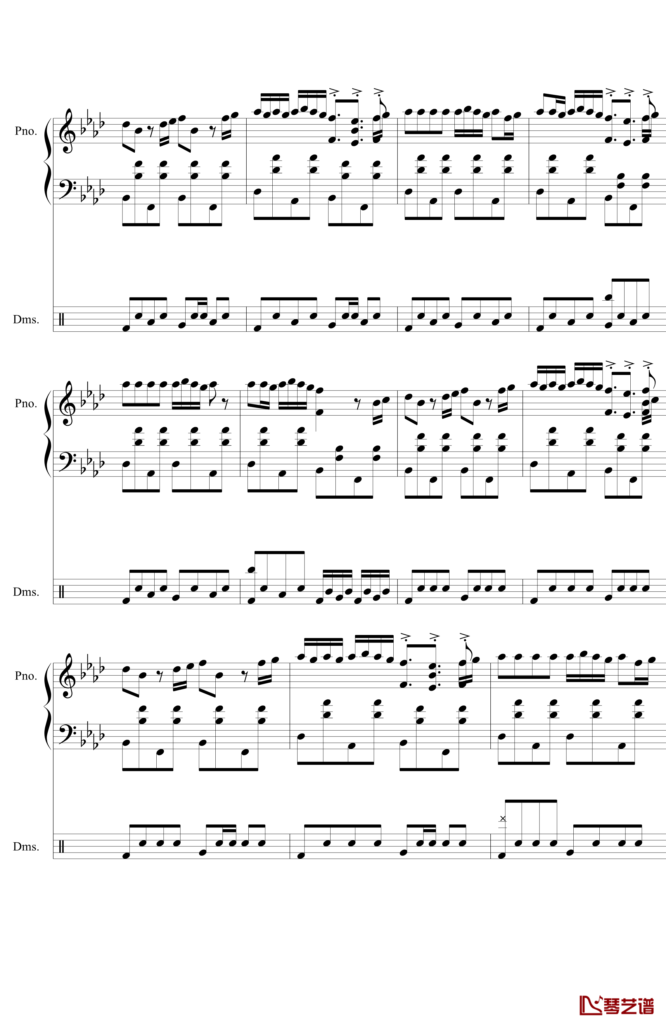愤怒的小鸟里约版BGM钢琴谱-钢琴架子鼓-游戏6