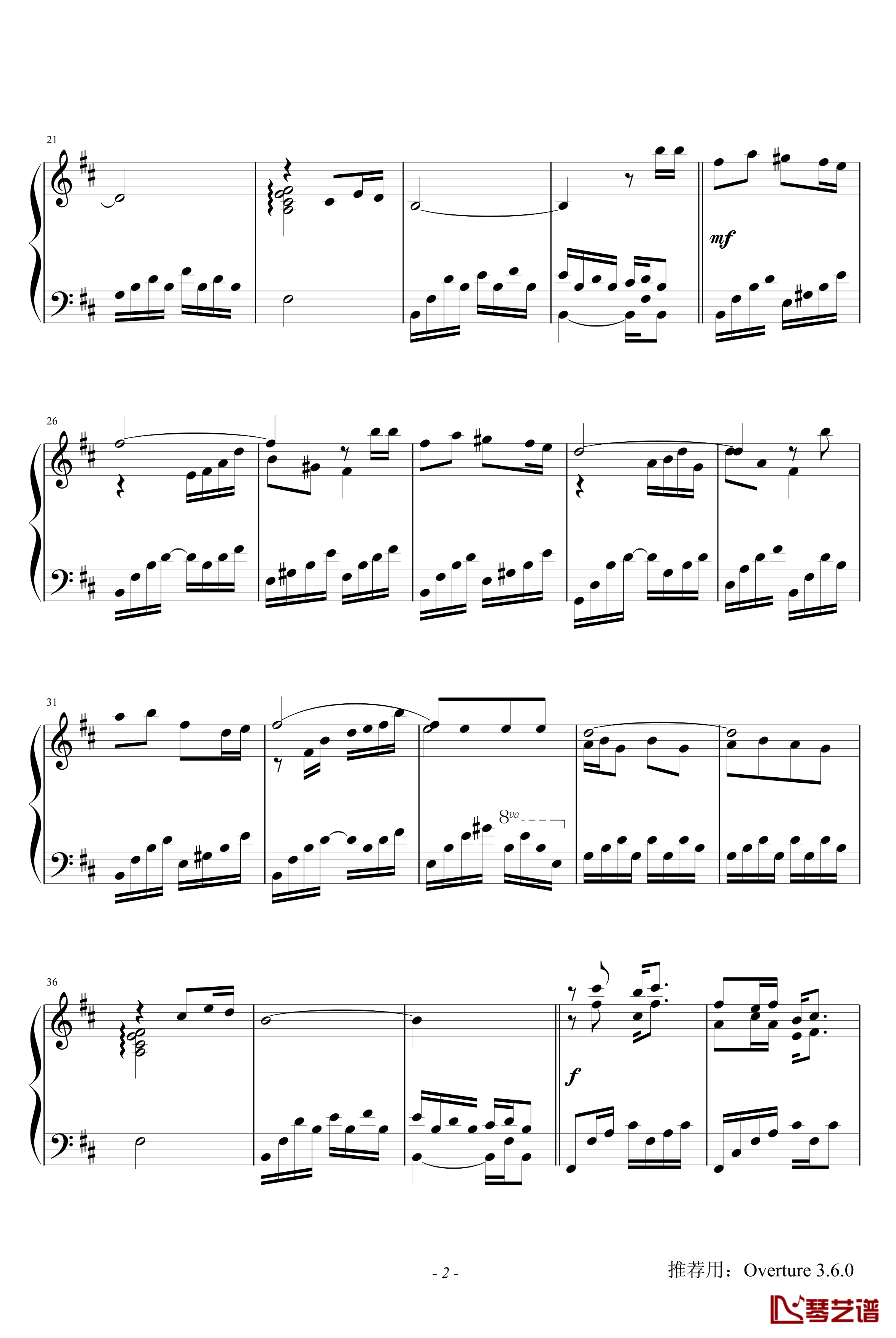 橄榄树钢琴谱-保罗莫利哀2