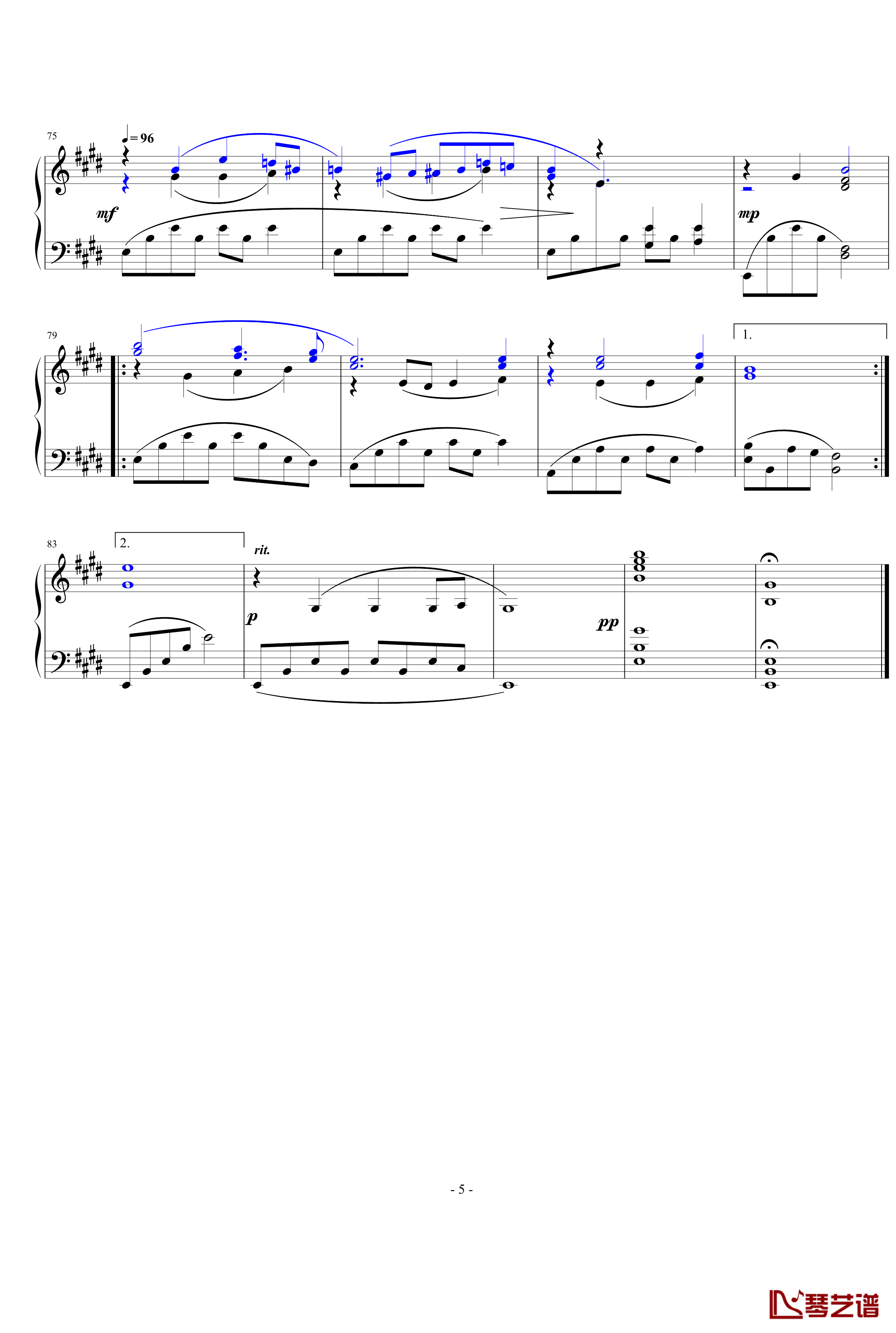 暖春钢琴谱-练习曲-四季-yutianyue1265