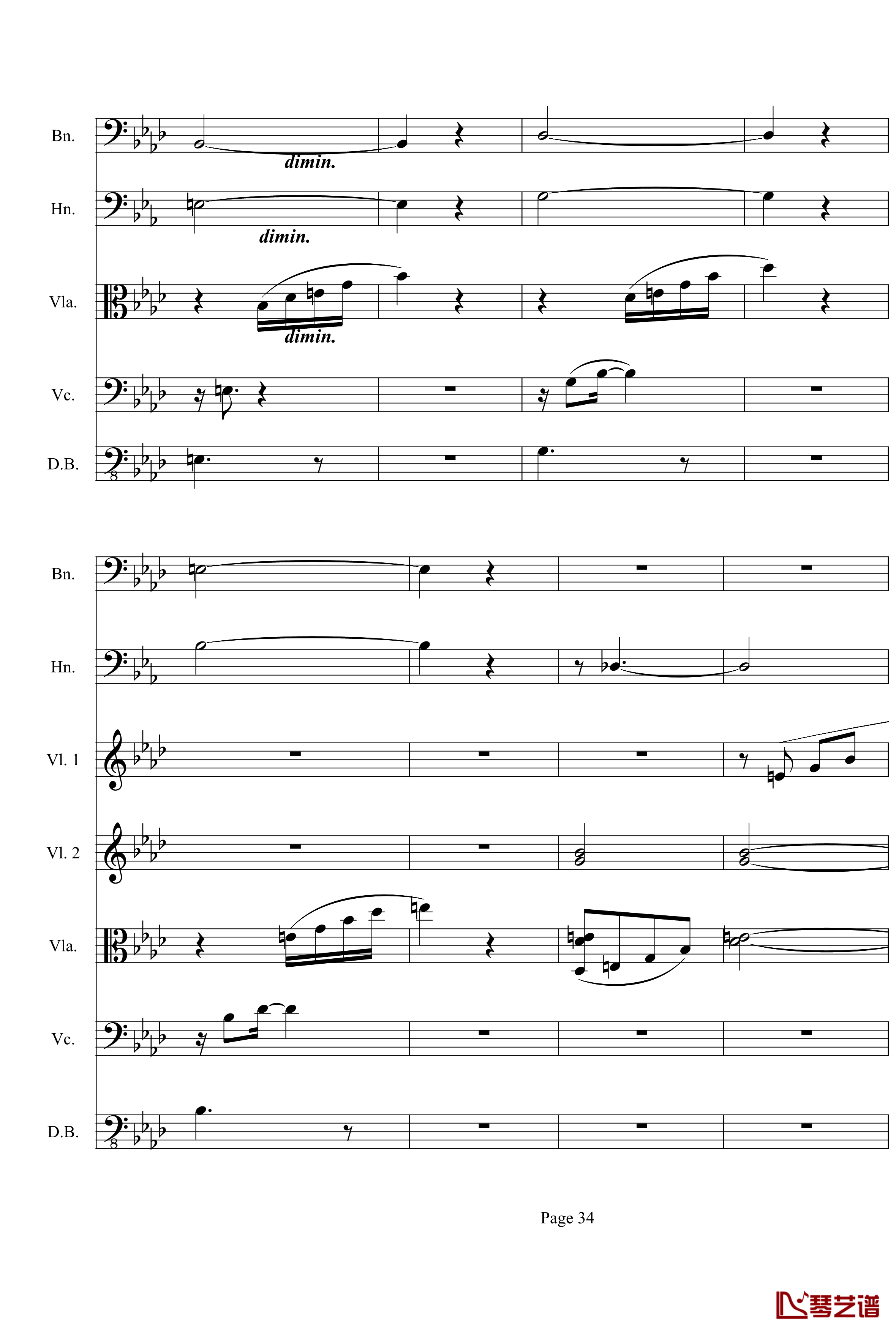 奏鸣曲之交响第23首Ⅲ钢琴谱--贝多芬-beethoven34