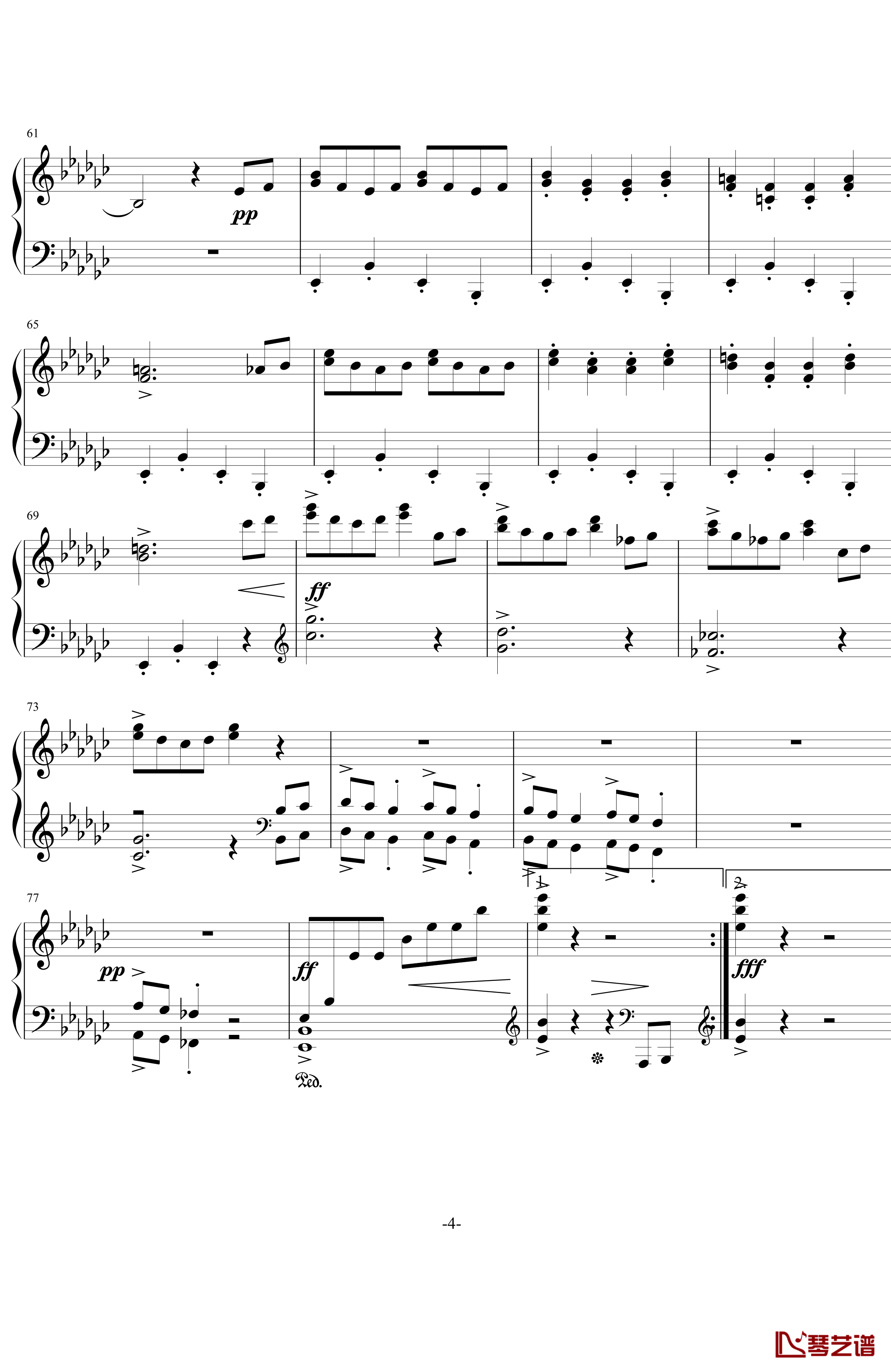 山妖钢琴谱-格里格4