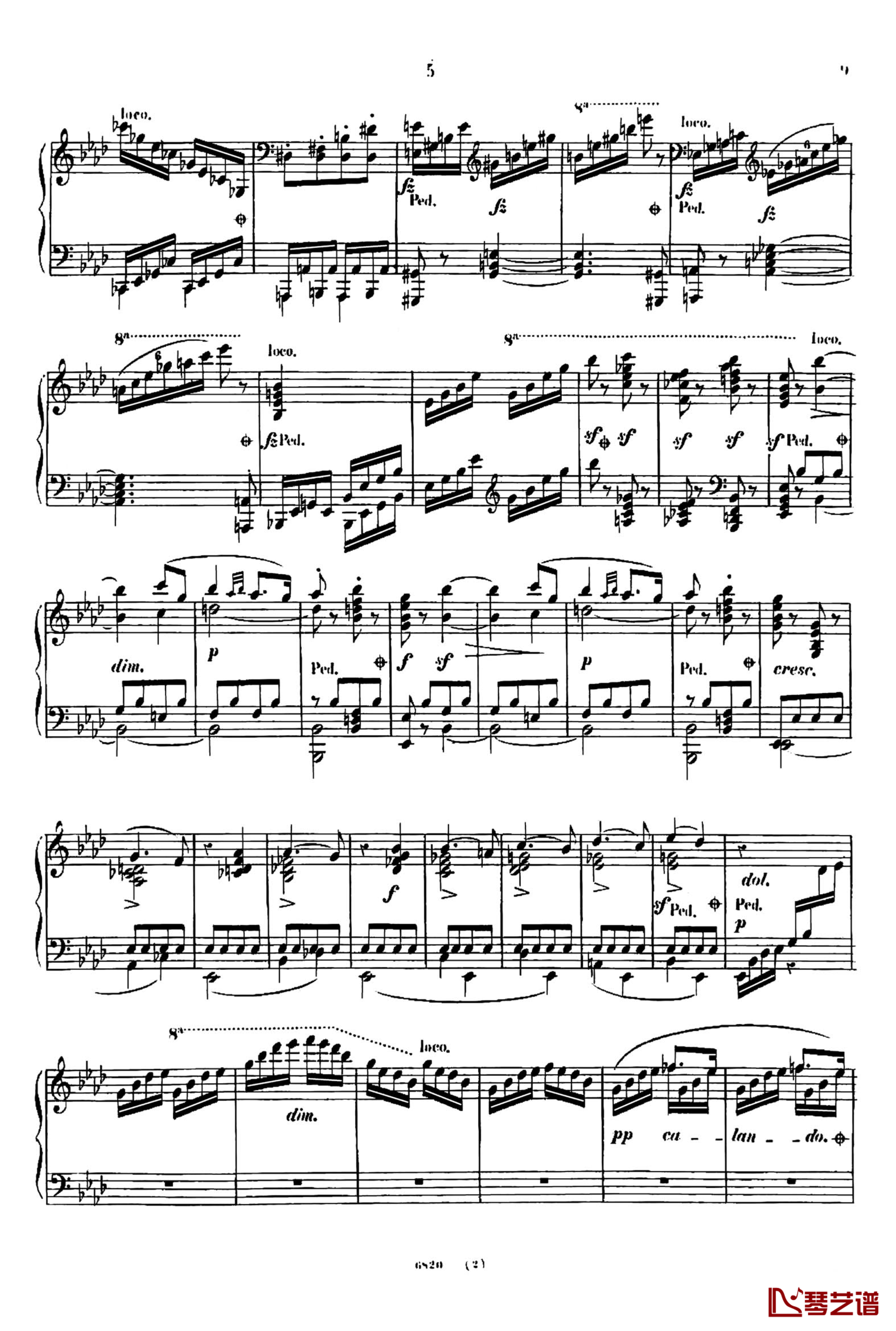 降A大调夜曲 心愿 Op.604  No.2钢琴谱-车尔尼-Czerny5