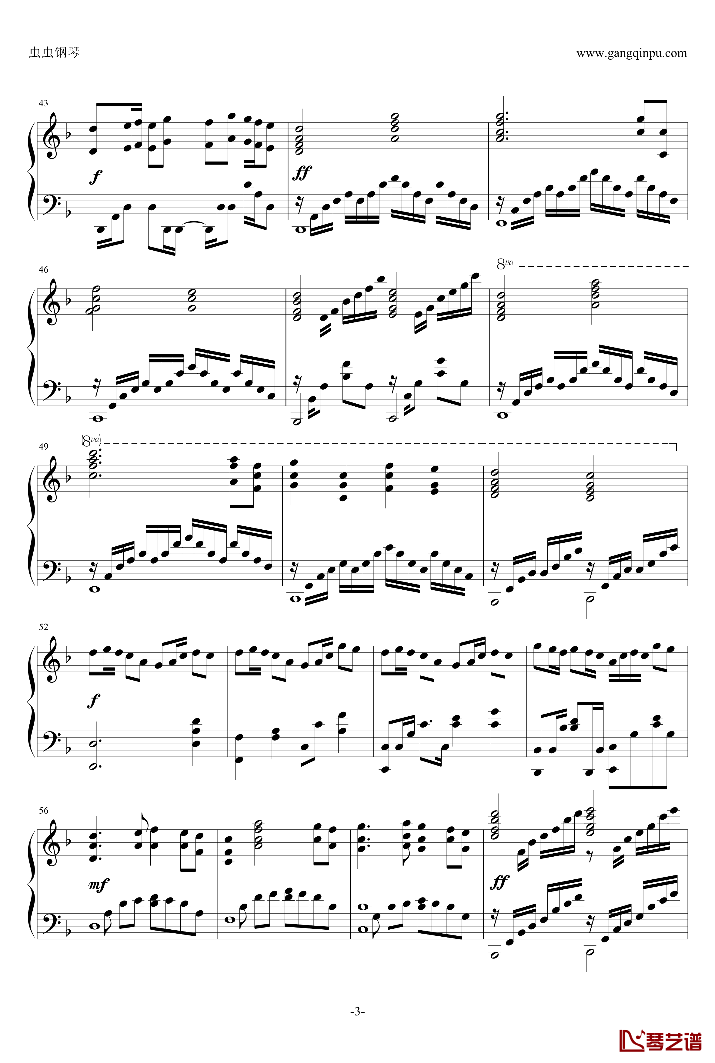 Fairy Tail Main Theme钢琴谱-妖精的尾巴主体变奏曲3