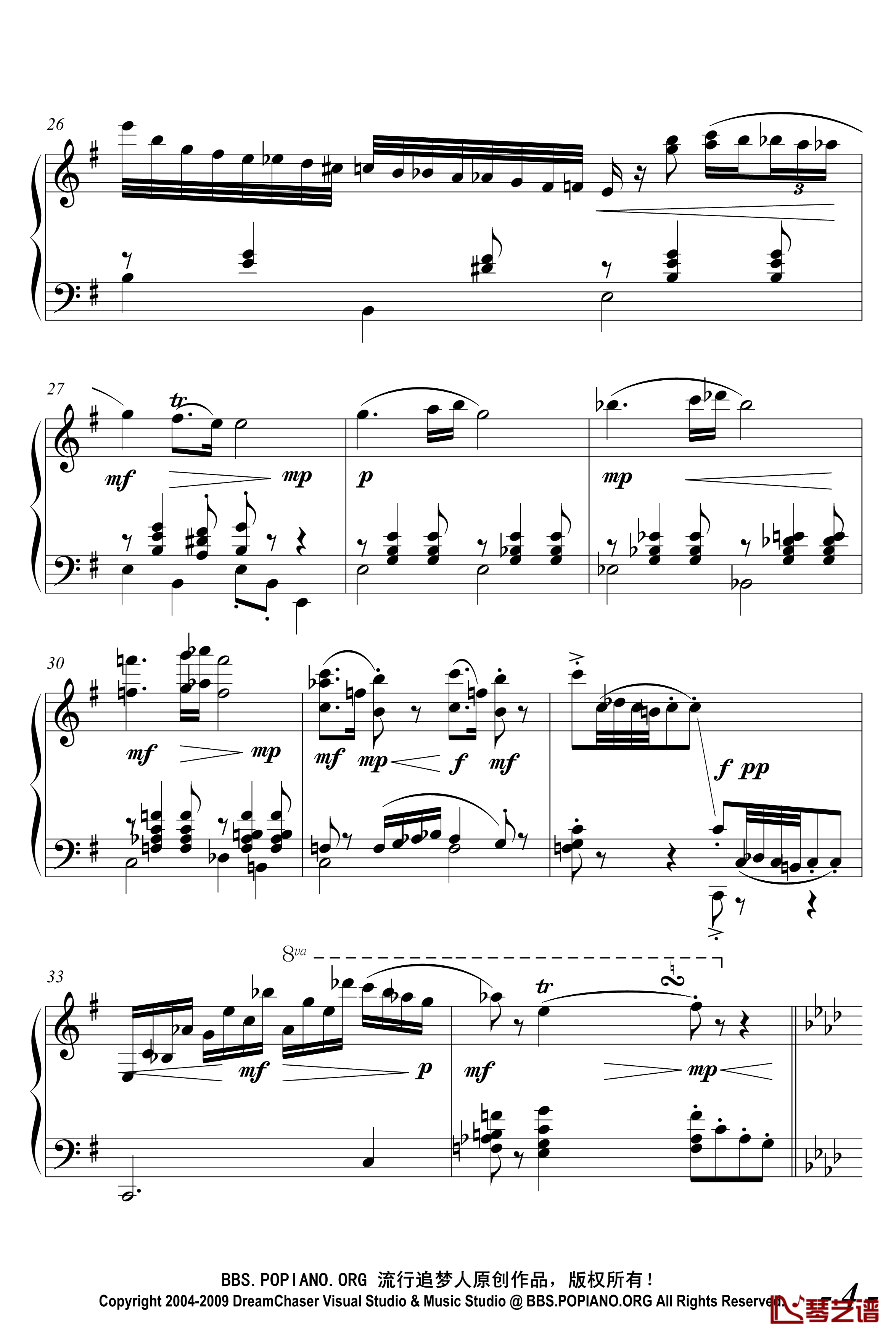 1号钢琴奏鸣曲G大调钢琴谱-流行追梦人4