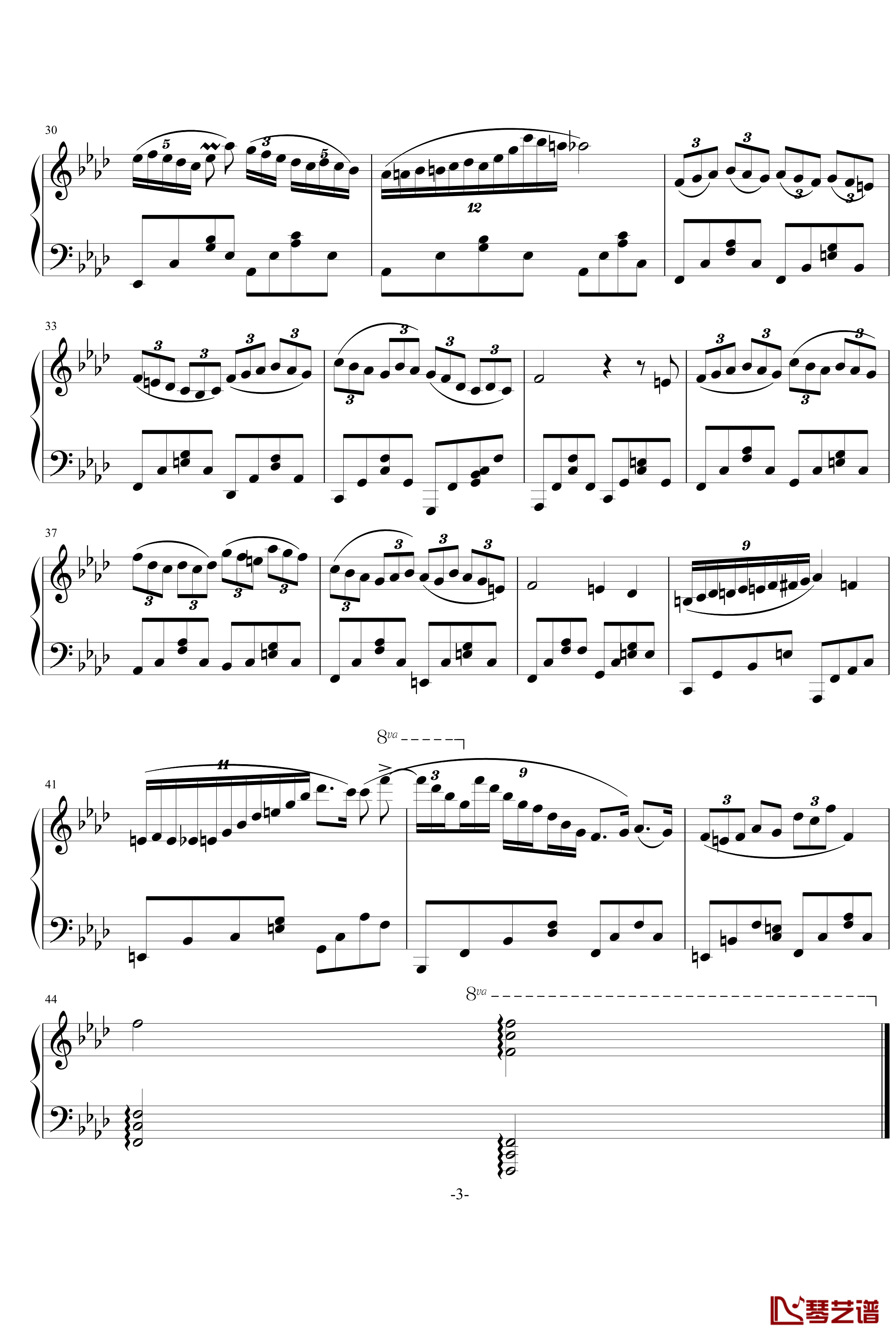 f小调夜曲钢琴谱-AlexLiu3